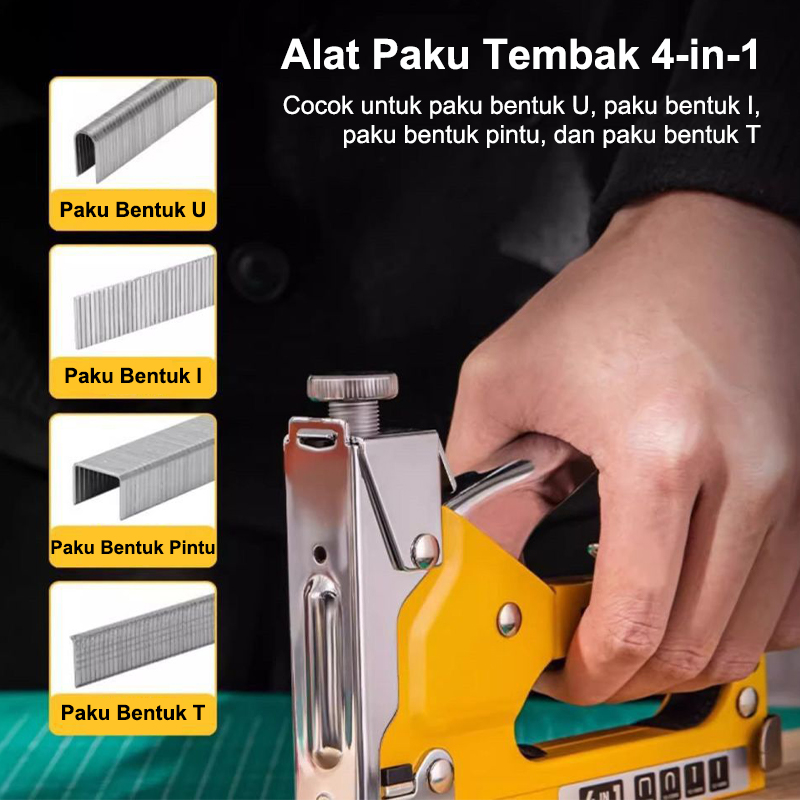 Jual Staple Gun 3 in 1 Way Heavy Duty Staples/U/D/Lurus, Cocok Pasang ...