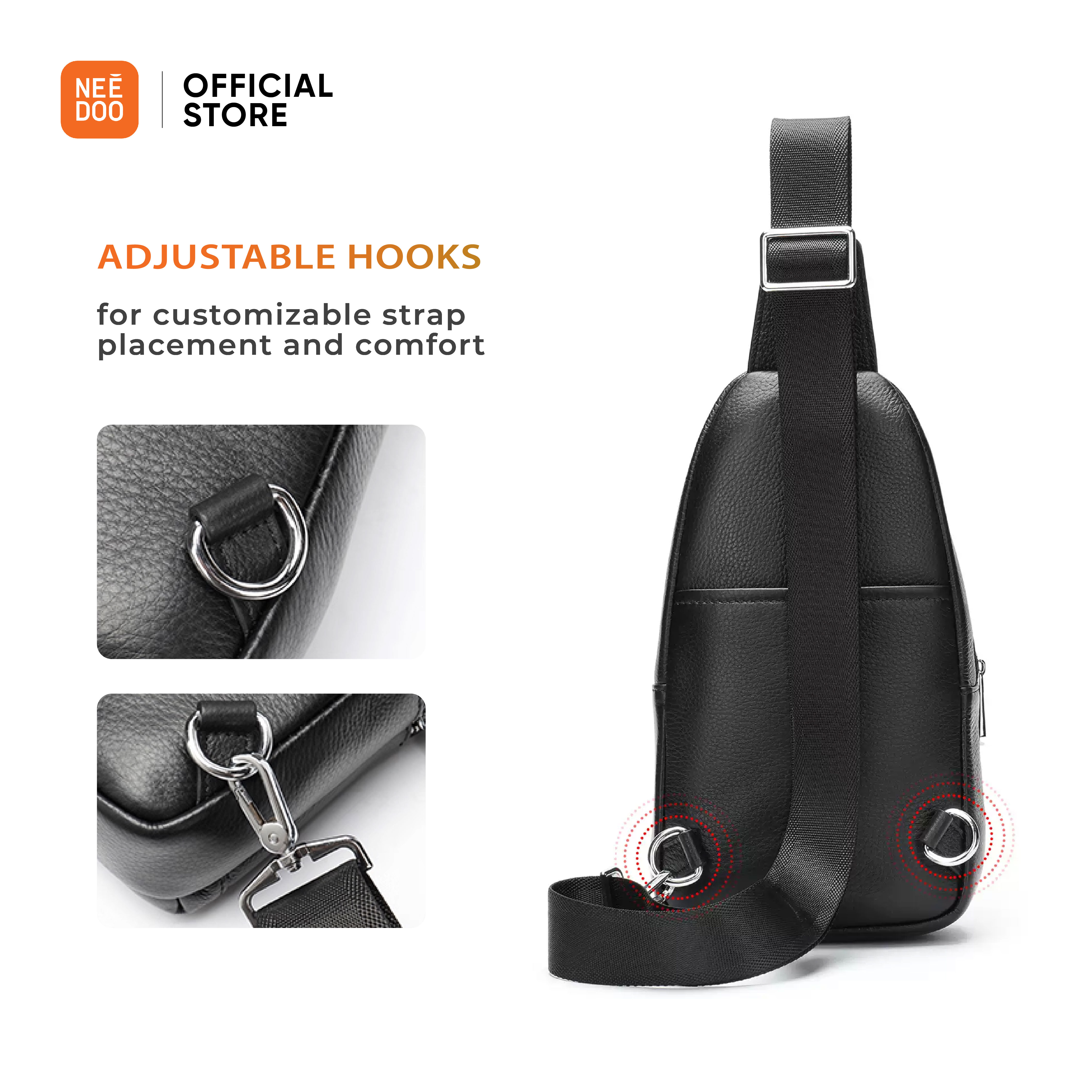 Jual Needoo - Tas Selempang Pria Kulit Premium Sling Bag Anti Air ...