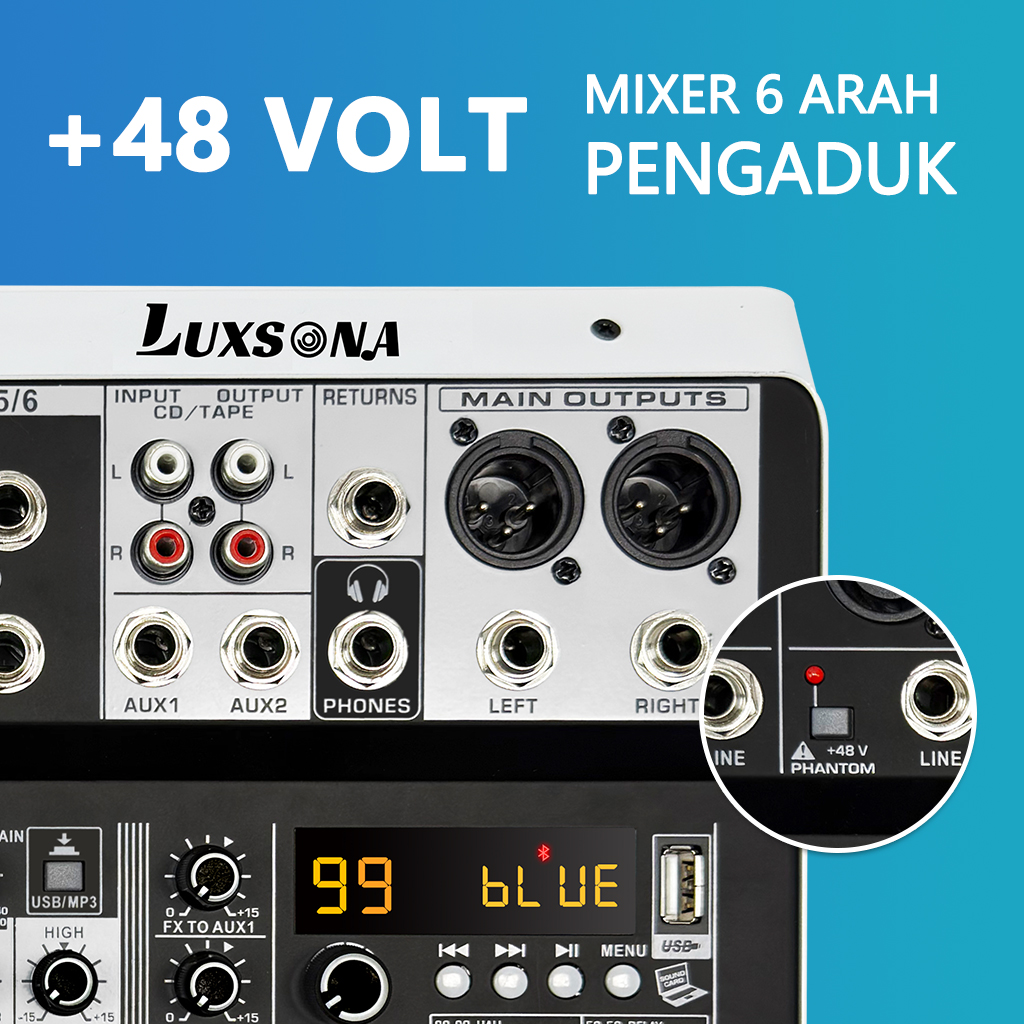 Jual LUXSONA 4/6 channel Mixer audio/99DSP Mixer suara /Misker audio ...