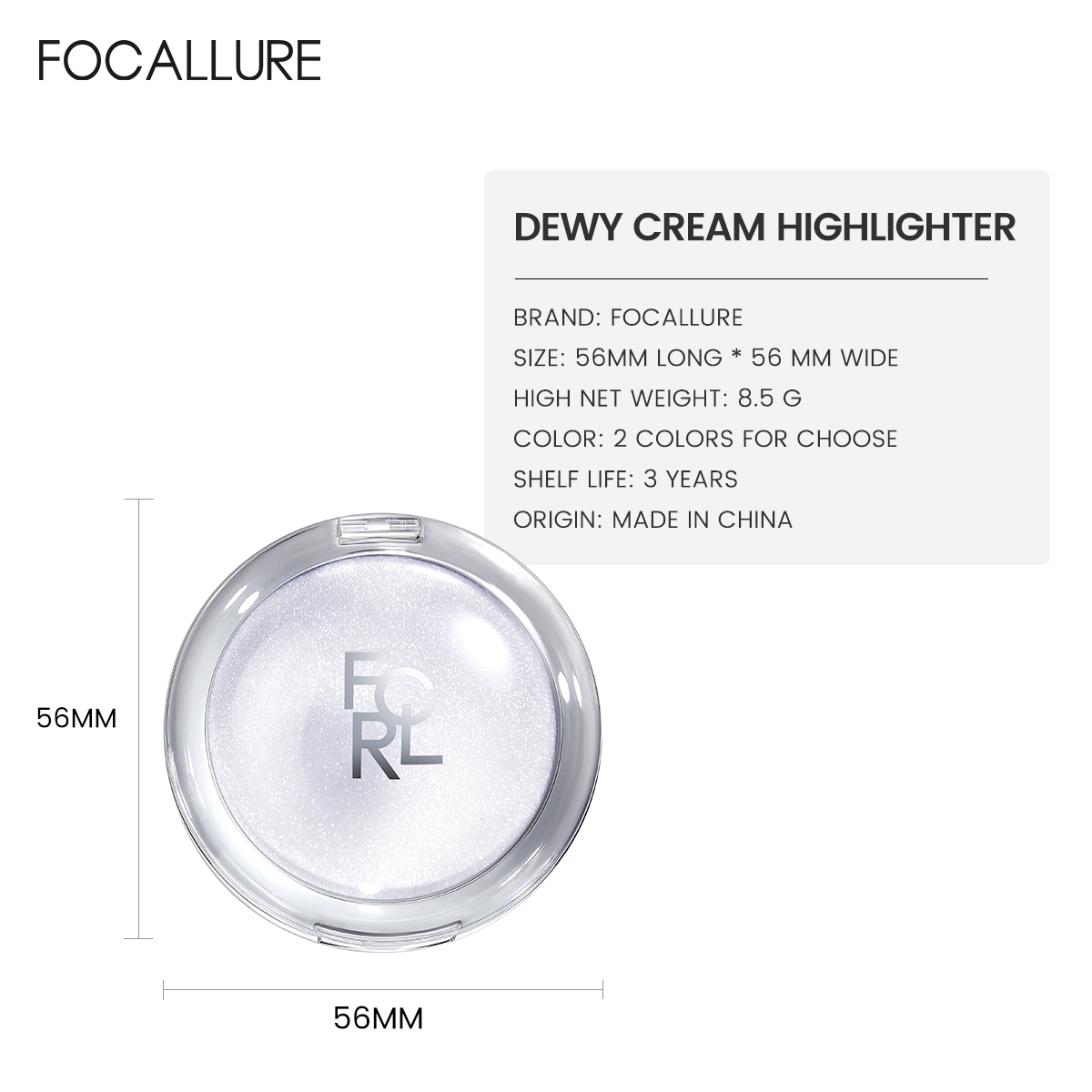 Jual FOCALLURE Crystal Glow Highlighter Multi-use Shimmer Soft Texture ...
