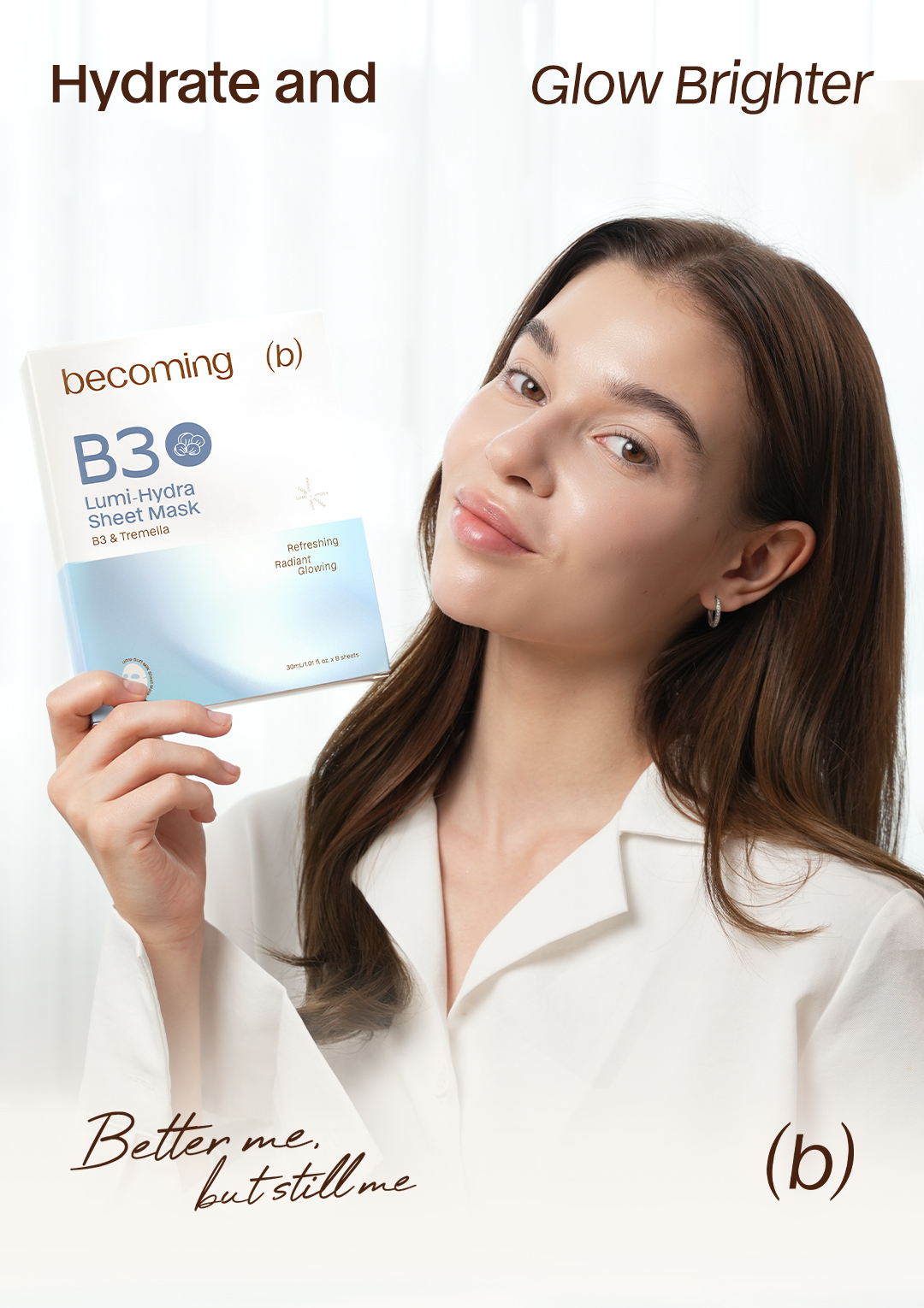 Jual [HOT SALE] becoming B3 Lumi-Hydra Sheet Mask 30ml 2% Niacinamide ...