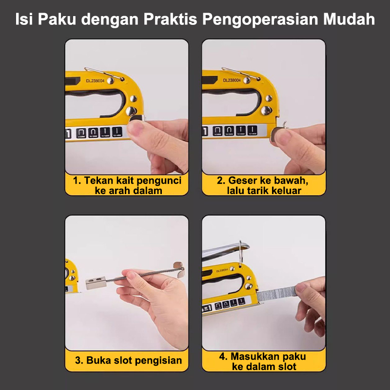 Jual Staple Gun 3 in 1 Way Heavy Duty Staples/U/D/Lurus, Cocok Pasang ...