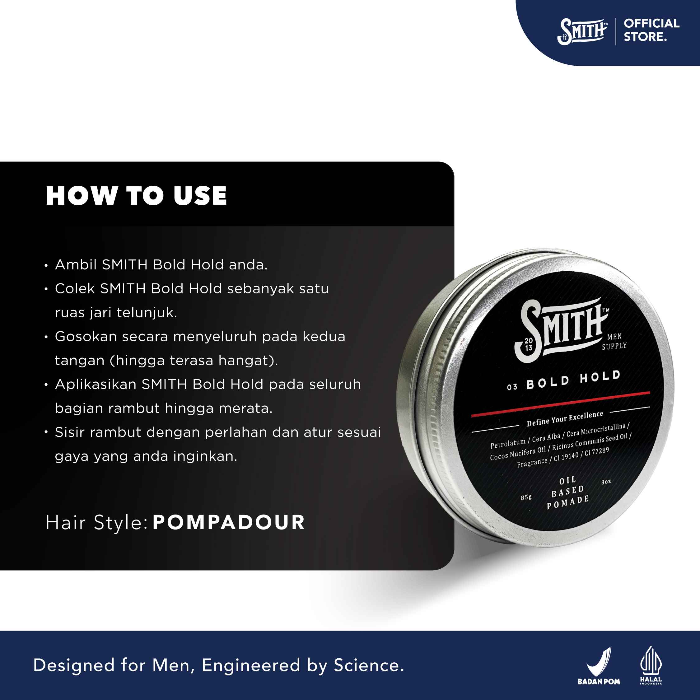 Jual Smith Men Supply - Bold Hold Hair Pomade Oil Based 85gr | Pomade ...