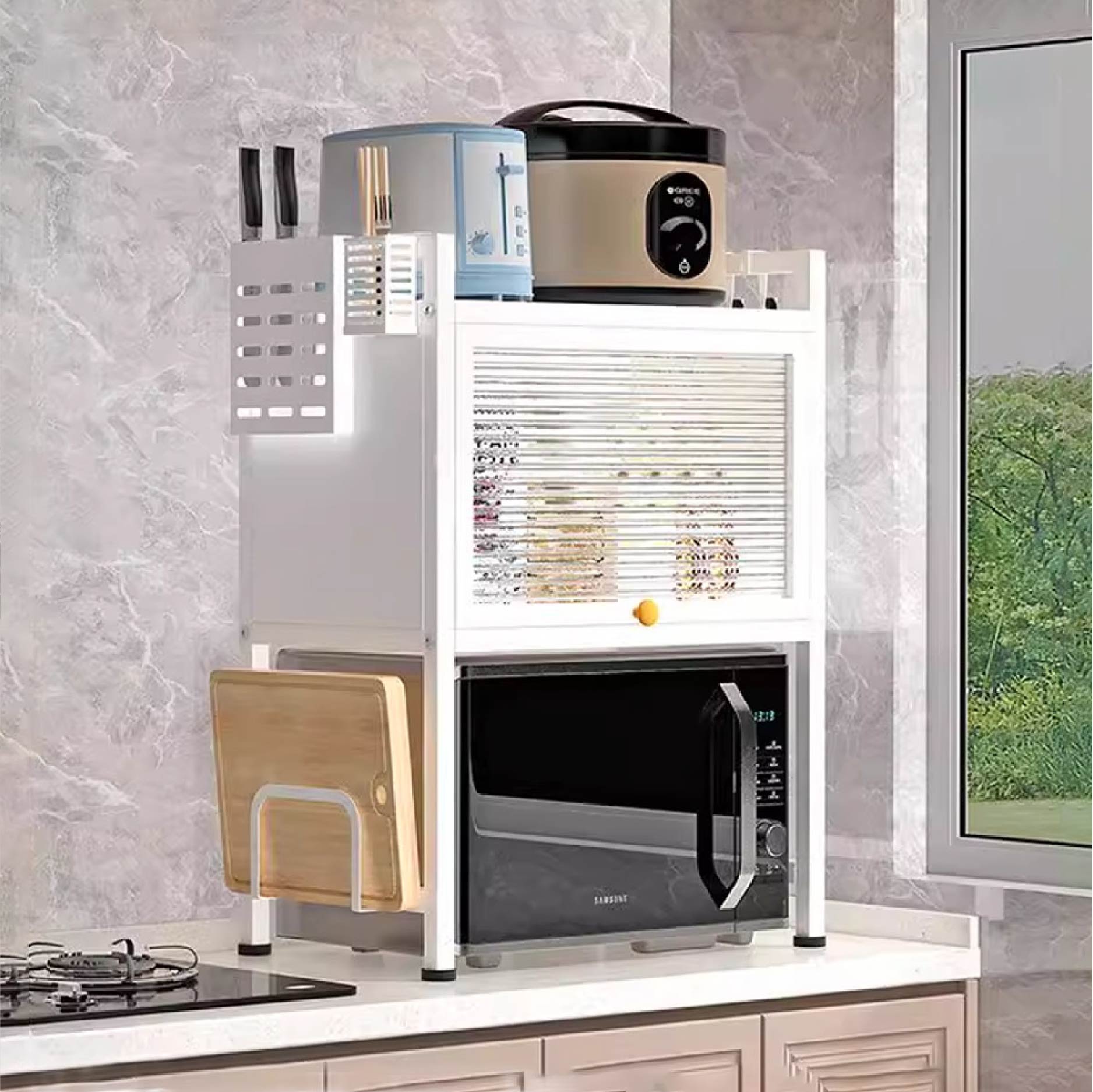 Jual Homedoki Rak Dapur Multitingkat Adjustable/ Rak Microwave /Rice ...