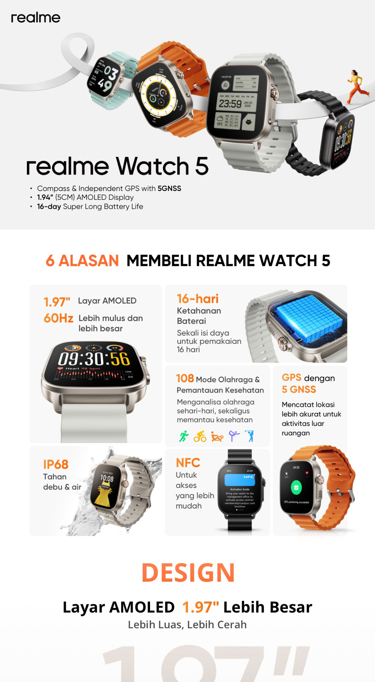 Jual realme Watch Compass Independent GPS NFC 460mAh 14