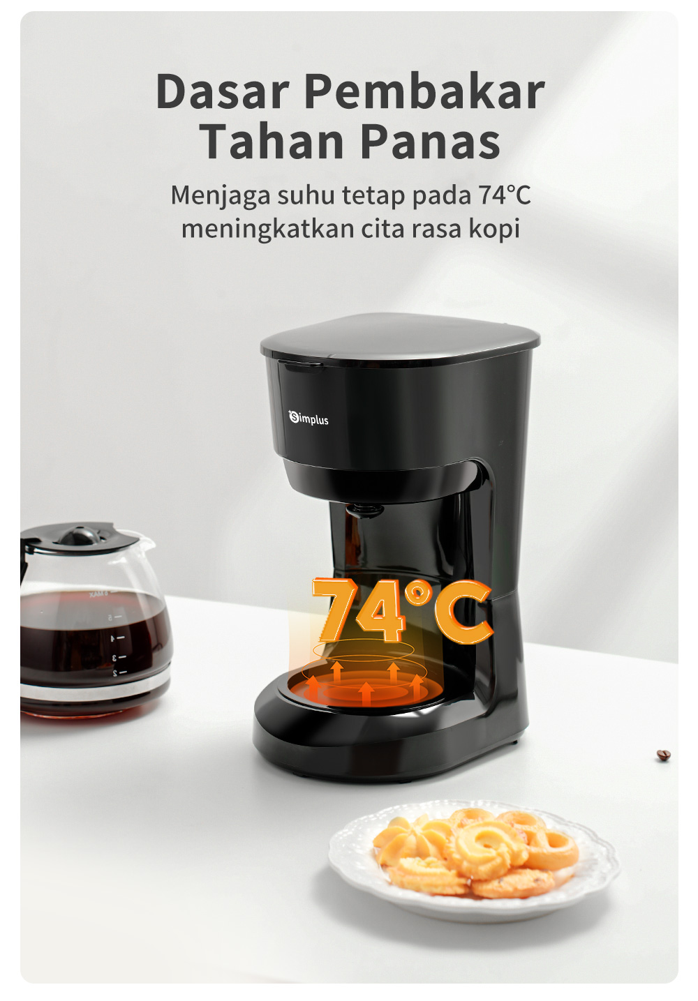 Jual Simplus Coffee Maker Mesin Kopi Drip Rumahan Kapasitas Besar 750ml ...