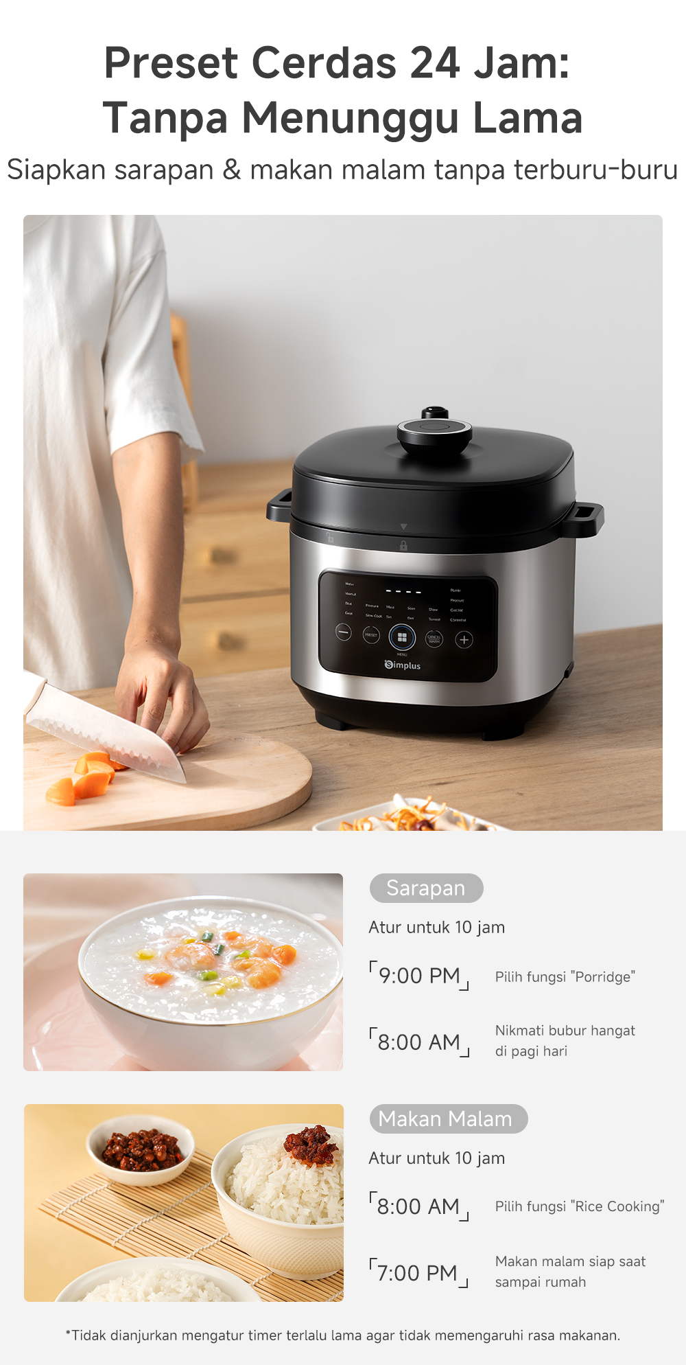 Jual Simplus Pressure Cooker Rice Cooker 6L Presto Panci Anti Lengket ...