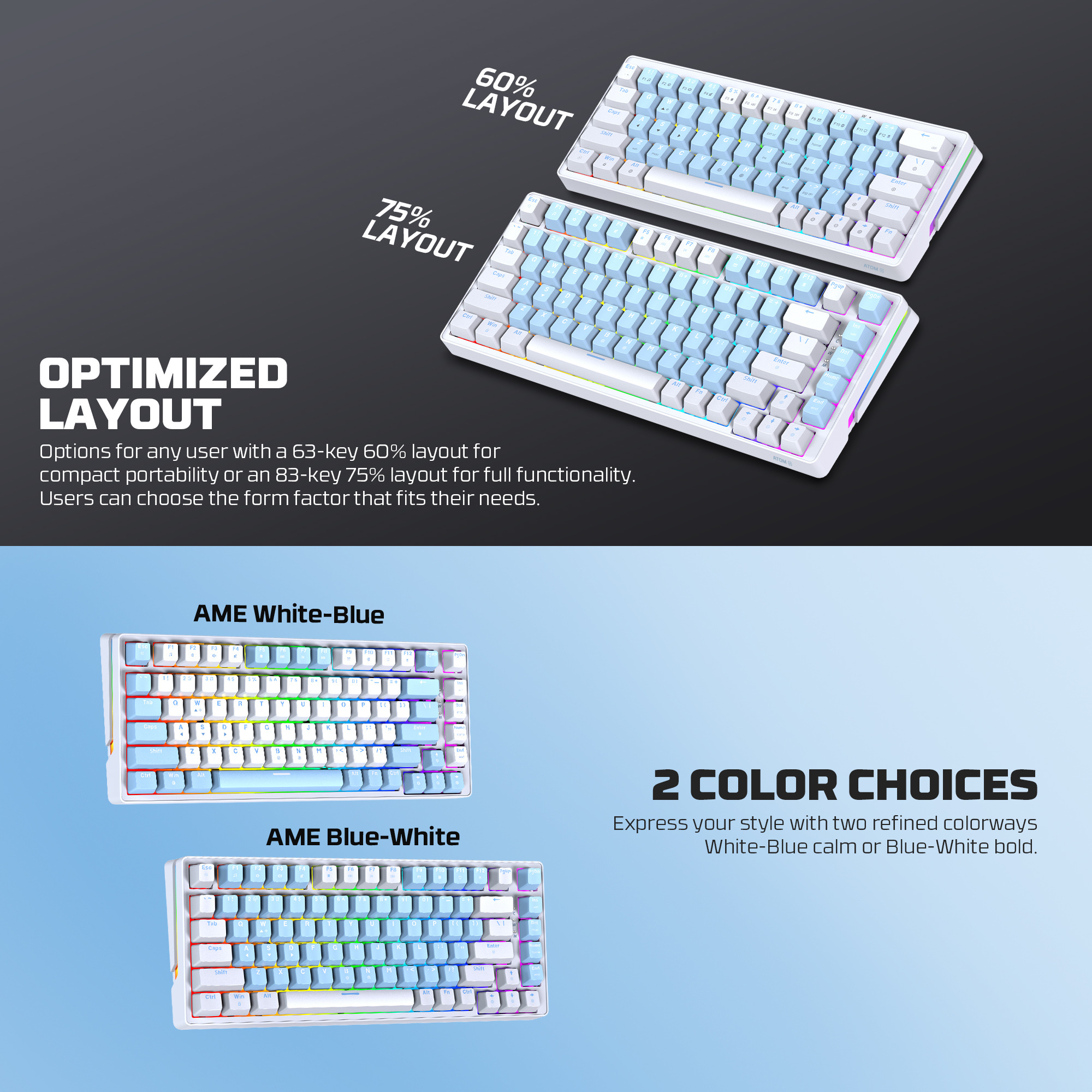 Jual Fantech ATOM X83 MK612 keyboard Mechanical Gaming Hotswap 3 Pin ...