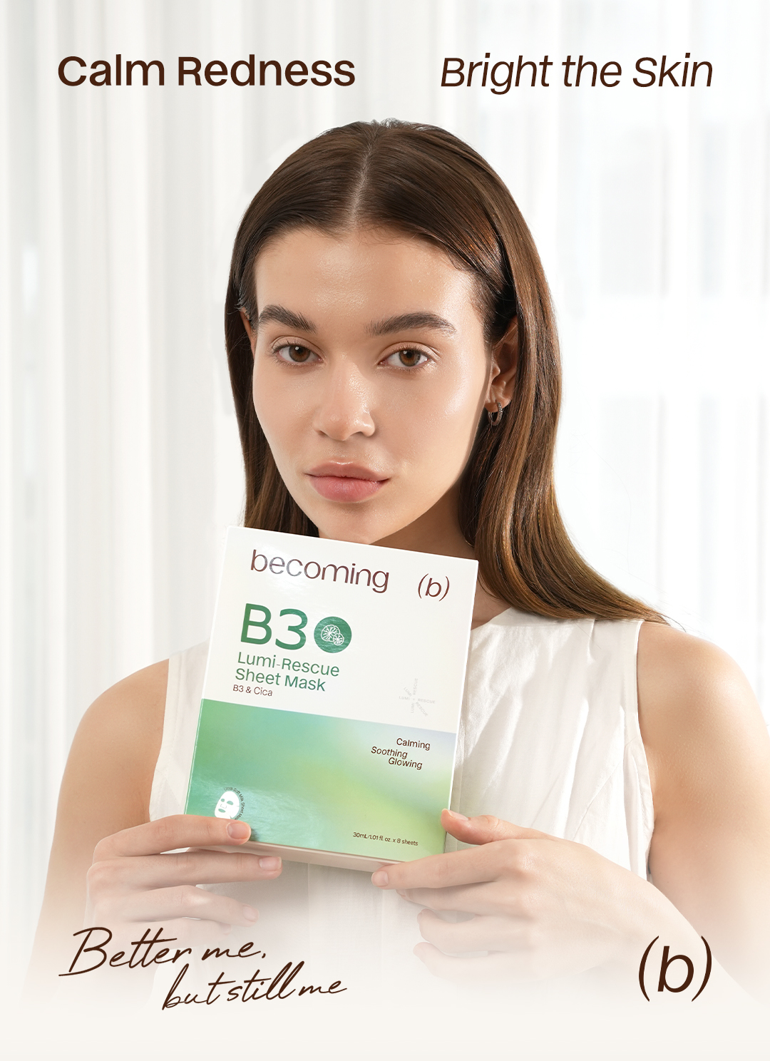 Jual becoming B3 Lumi-Rescue Sheet Mask 30ml with 2% Niacinamide Alpha ...