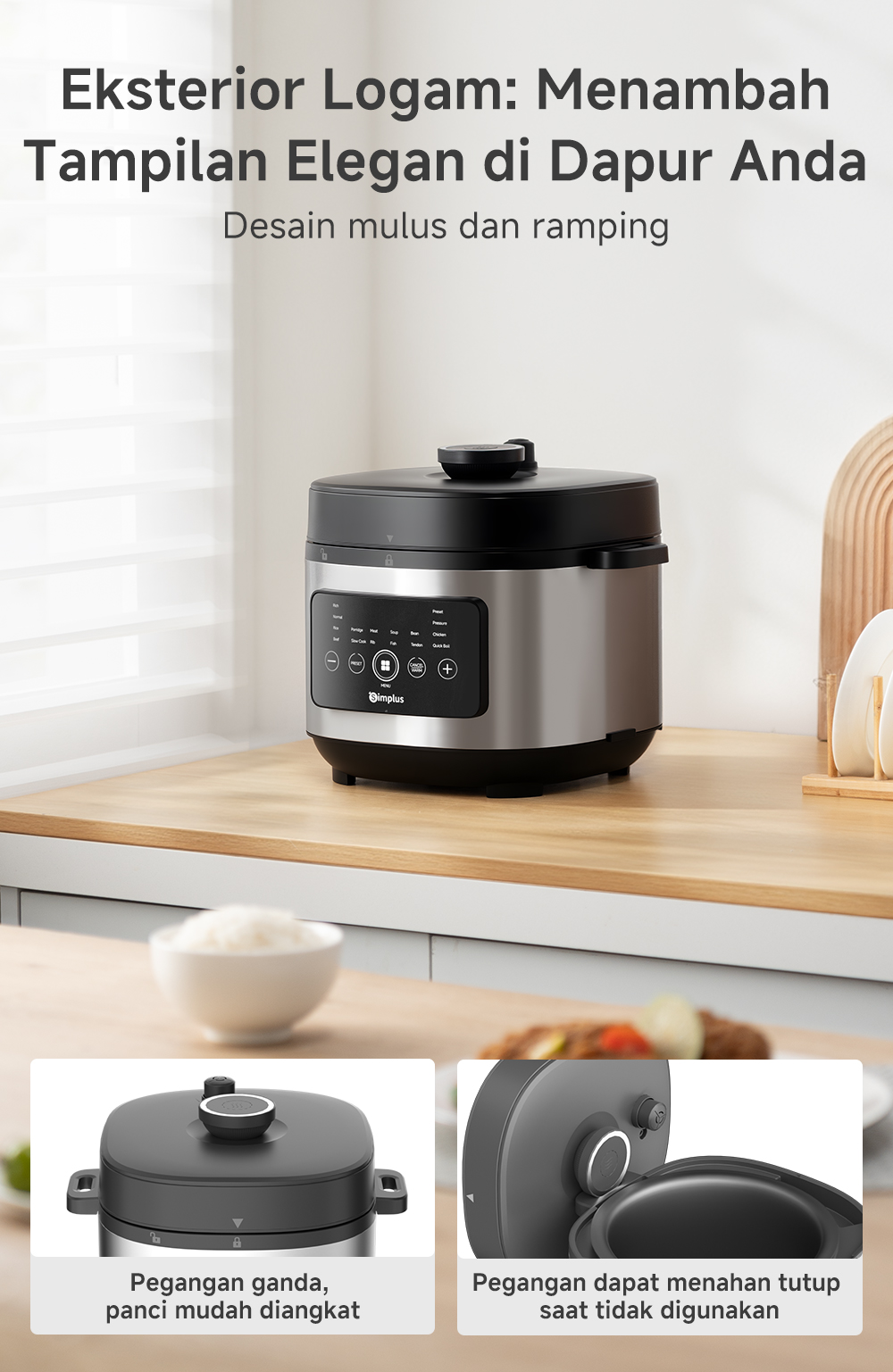 Jual Simplus Pressure Cooker Rice Cooker 6L Presto Panci Anti Lengket ...