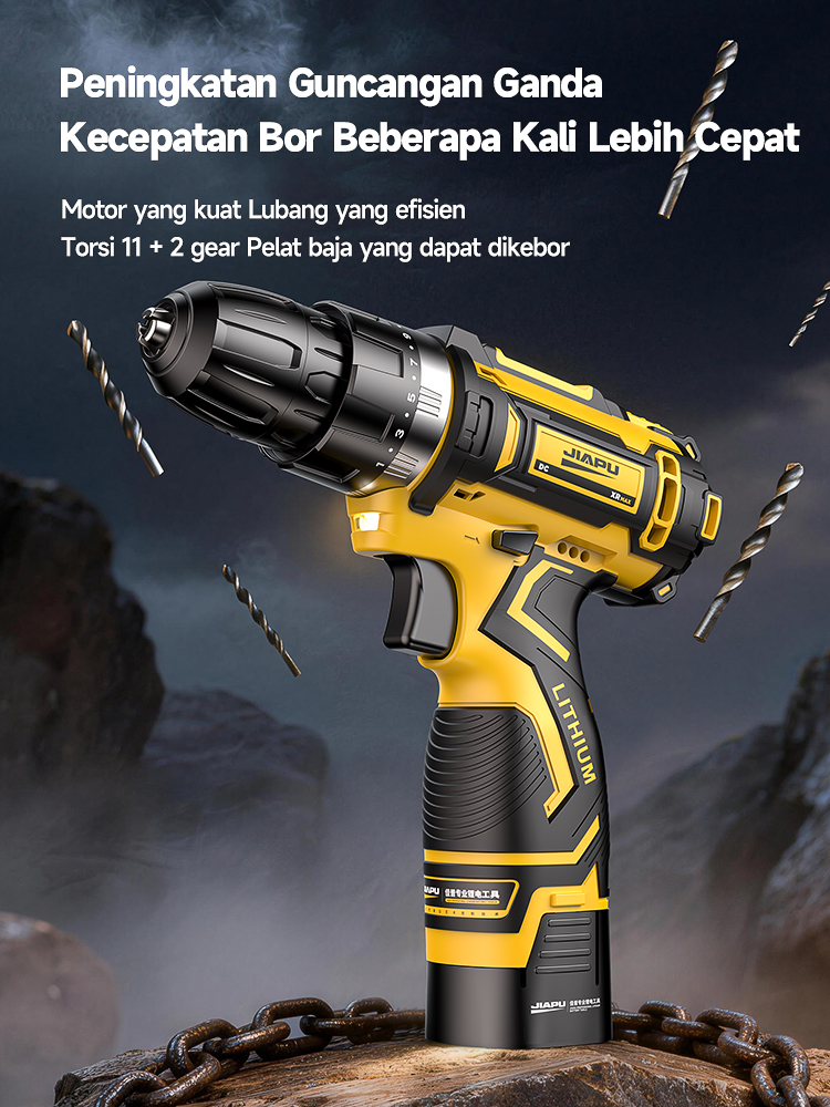 Jual [COD] JAPER NEW Brushless Mesin bor 2baterai 10mm Cordless Drill ...