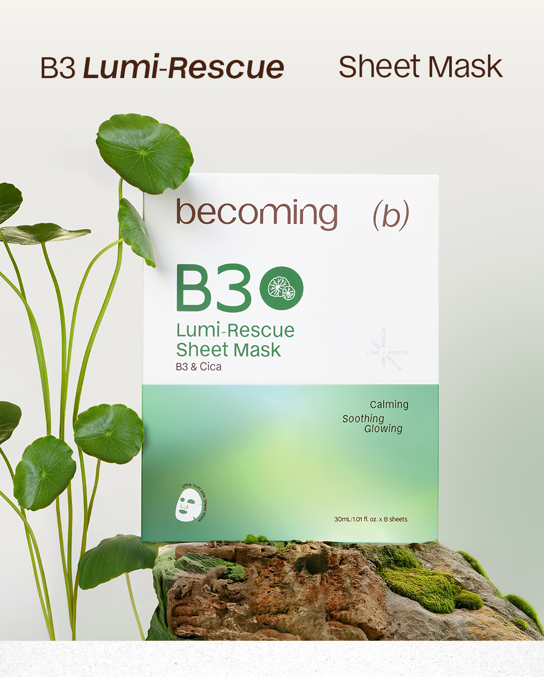 Jual becoming B3 Lumi-Rescue Sheet Mask 30ml with 2% Niacinamide Alpha ...