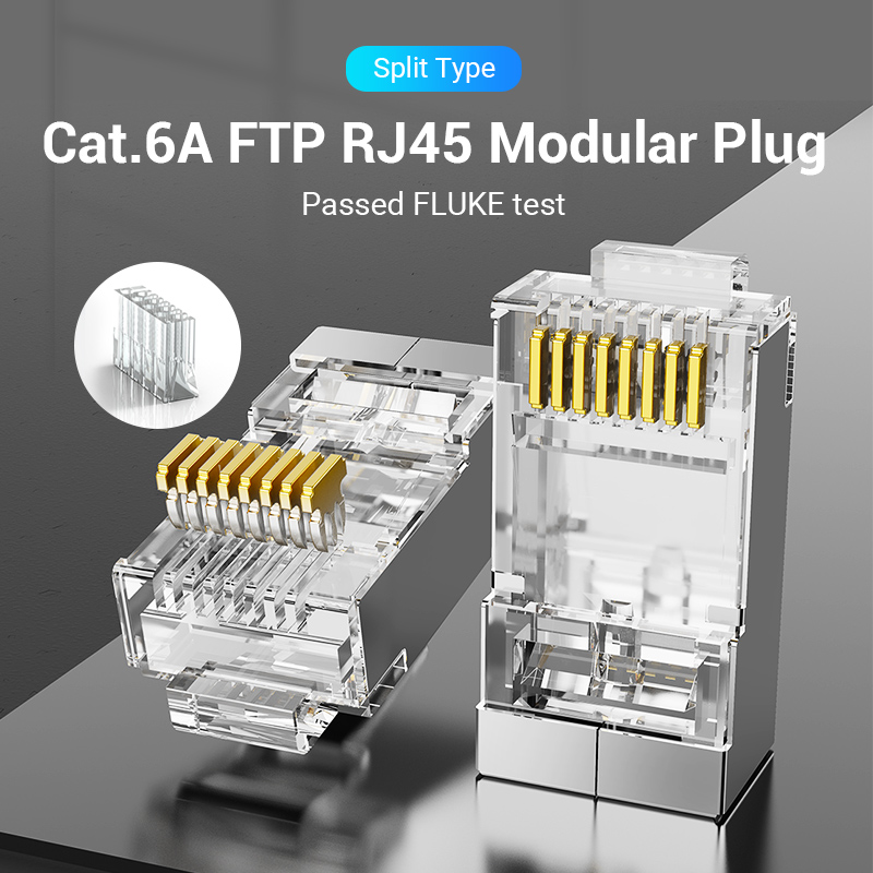 Jual Vention Connector Cat6 FTP RJ45 Modular Plug Transparent Gigabit ...