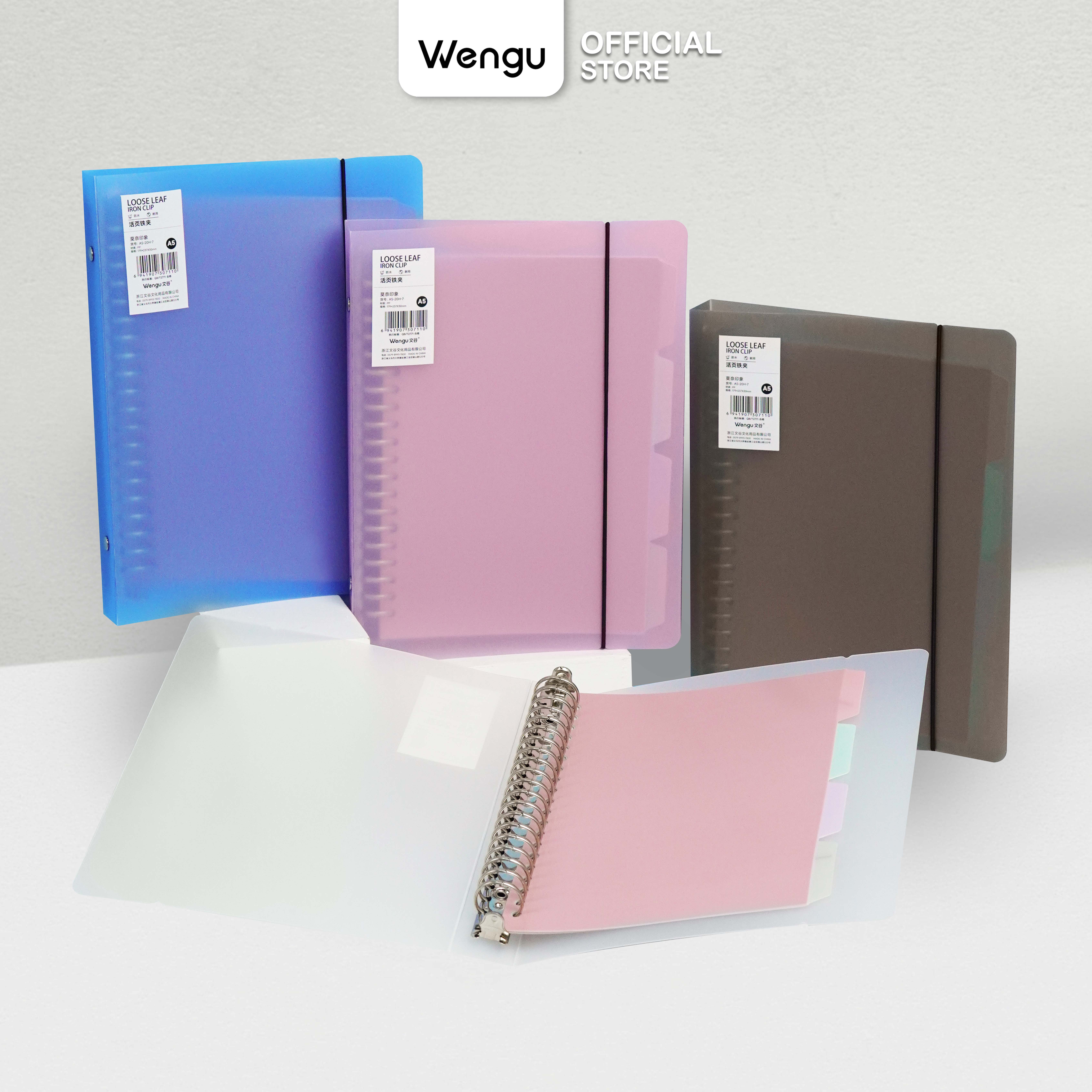 Jual [BARU] Wengu Binder B5 Ring Besi Transparan Pastel Sampul Buku ...