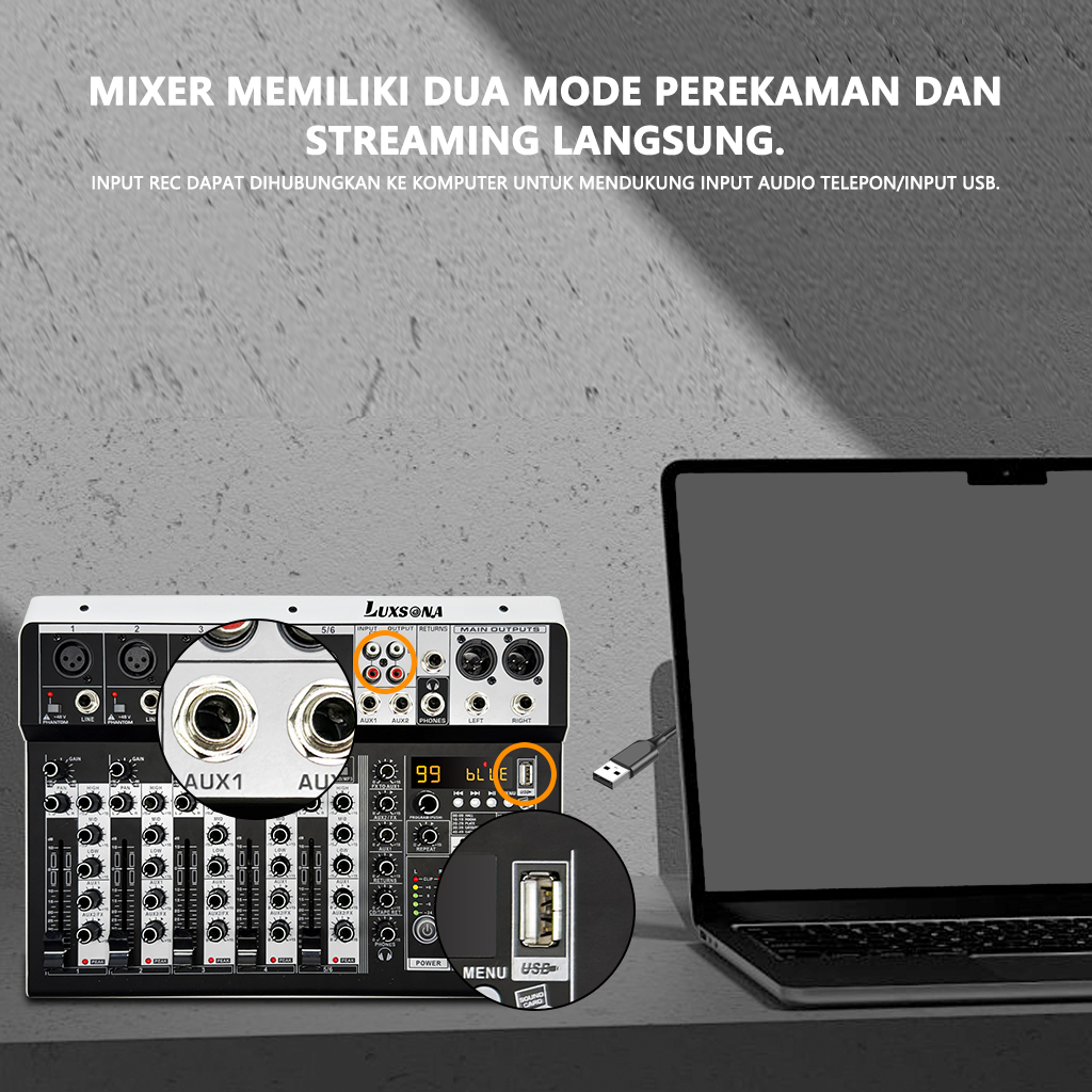 Jual LUXSONA 4/6 channel Mixer audio/99DSP Mixer suara /Misker audio ...