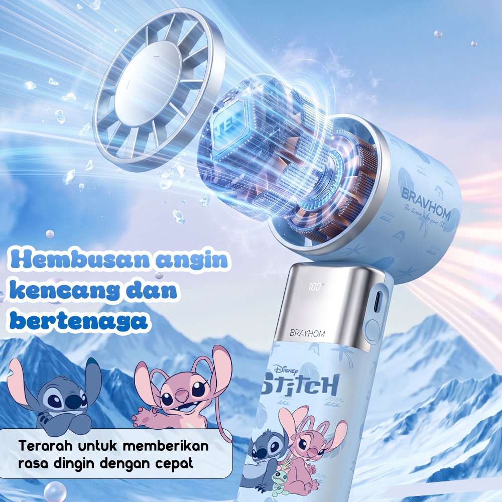 Jual Bravhom Disney Kipas Angin Portable Mini 24 Jam 7200mAh 199 level ...