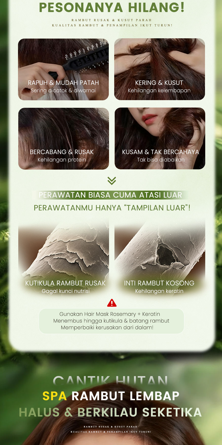 Jual Cantik Hutan Hair Mask Rosemary & Keratin | Krim Pelurus Rambut ...