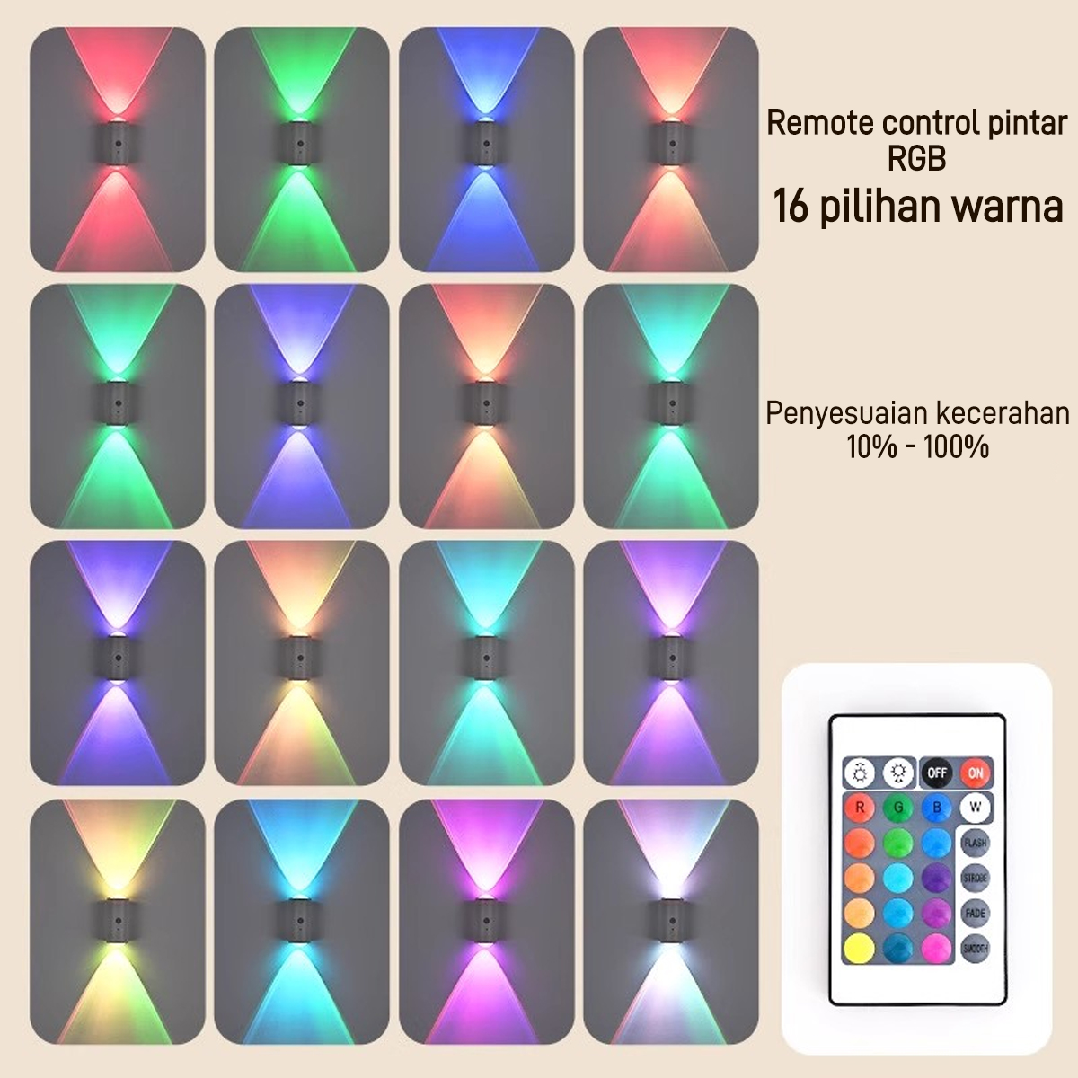 Jual CELOGLO Light Magnetic Lamp Lighting RGB 16 COLOR Lampu Dinding ...