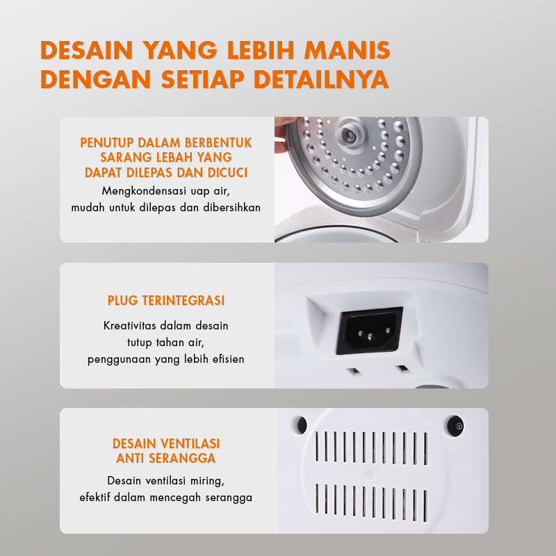Jual Gaabor Mini Rice Cooker 1L Digital Low Watt 400W – 3in1 Cook Steam ...