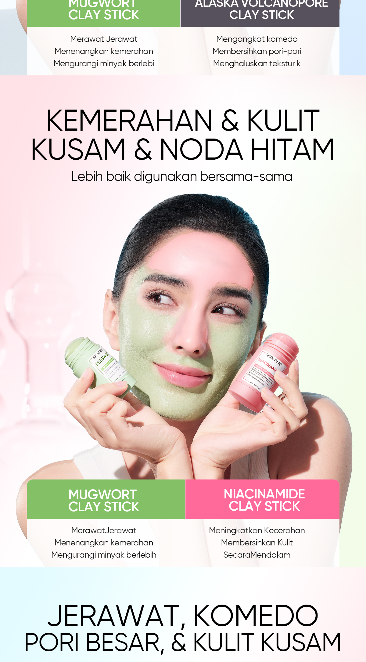 Jual SKINTIFIC Clay Mask Stick Series /MaskerJerawat&Masker Komedo ...