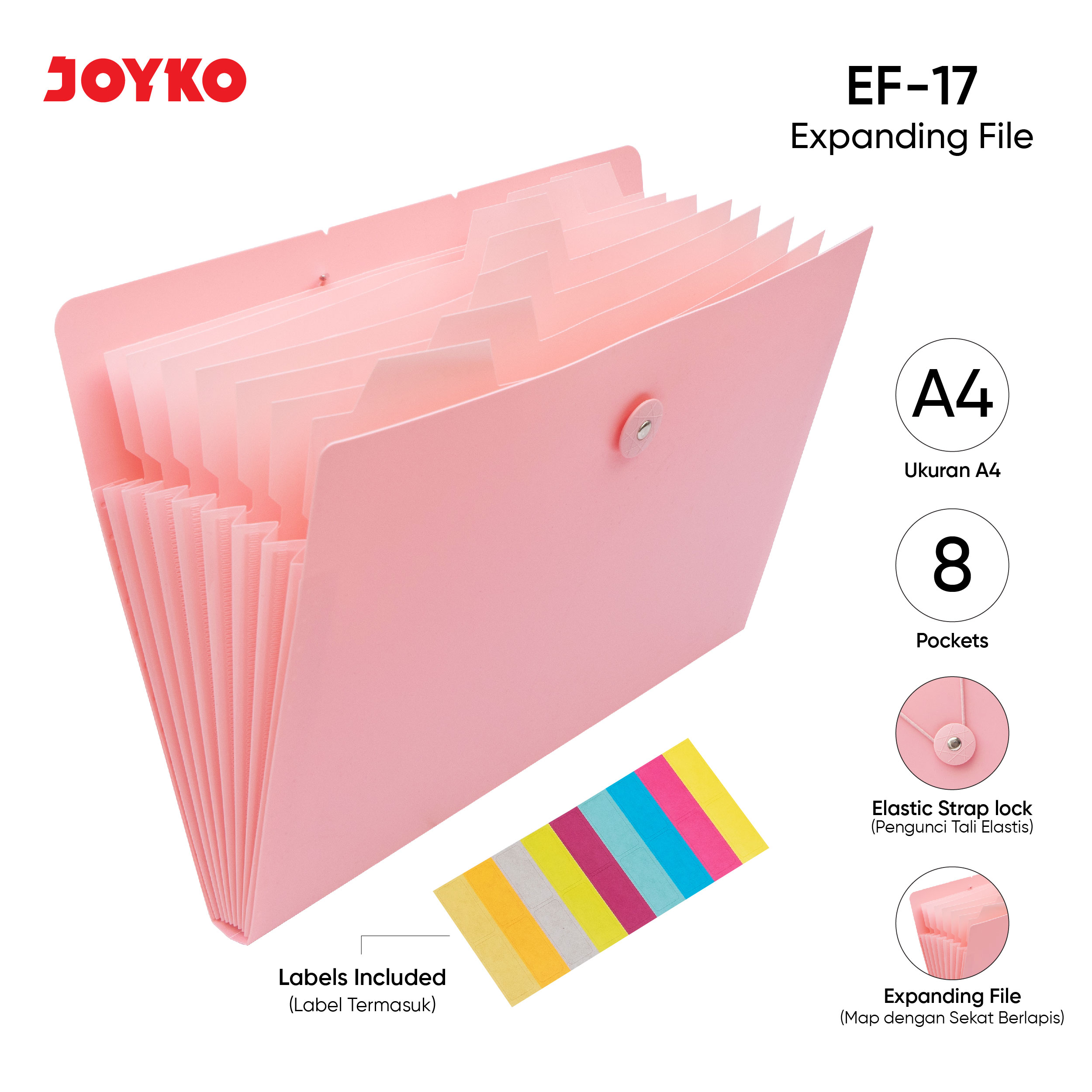 Jual JOYKO Expanding File Map Organizer Sekat Berlapis EF-17 Ukuran A4 ...