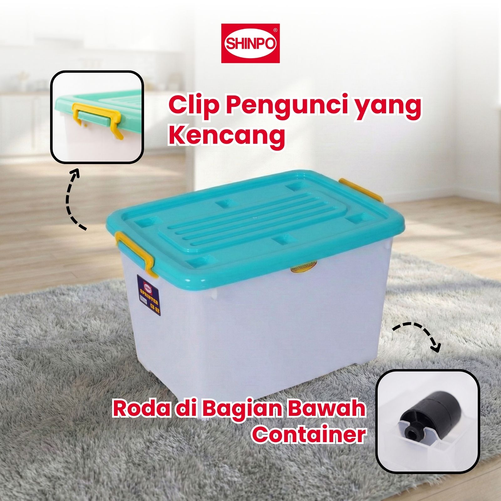 Jual SHINPO Kontainer Plastik Dengan Roda Sprinter Container Box Kotak ...