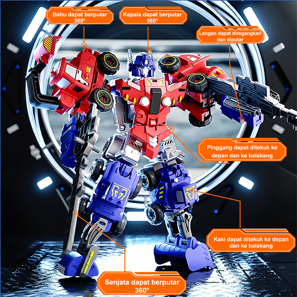 Jual WETECH Mainan Robot Deformasi 6-in-1 Robot Rakitan Optimus Primer ...