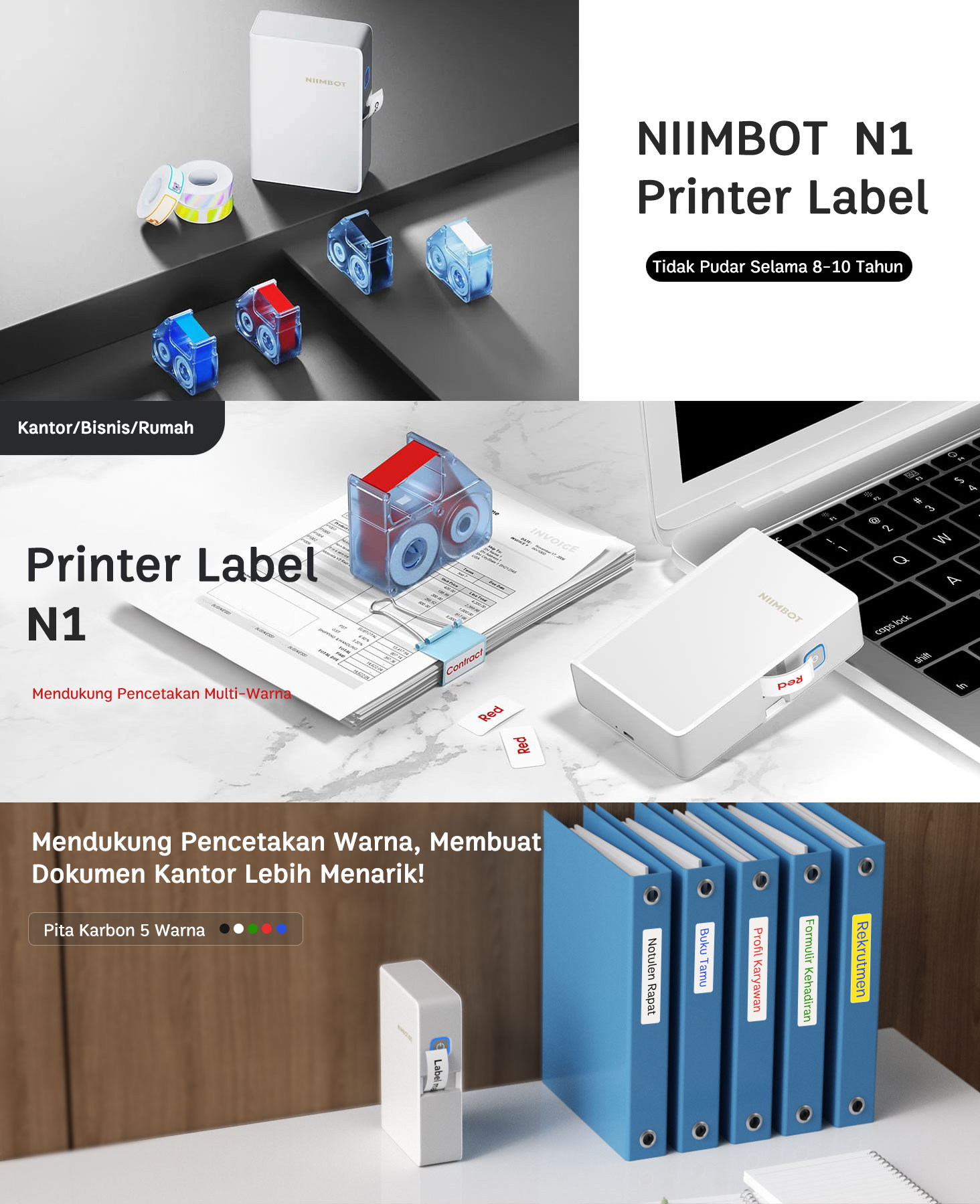 Jual NIIMBOT N1 Printer Label Portabel Nirkabel, Mendukung Cetak ...