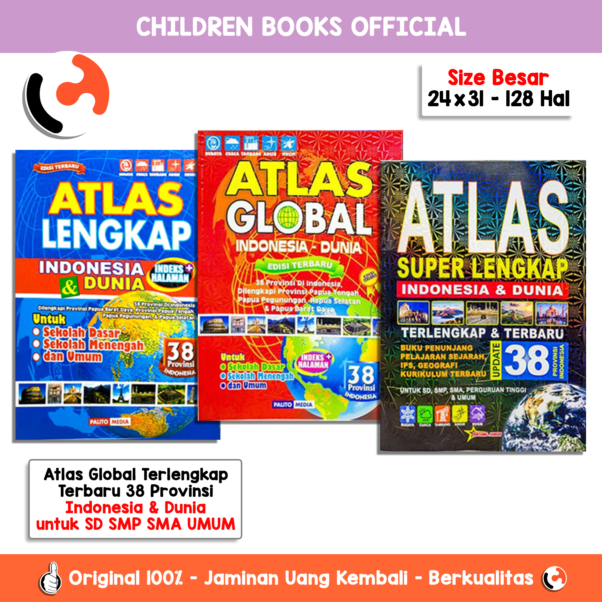 Jual Buku Atlas 38 Provinsi Edisi Terbaru / Atlas Lengkap Indonesia Dan ...