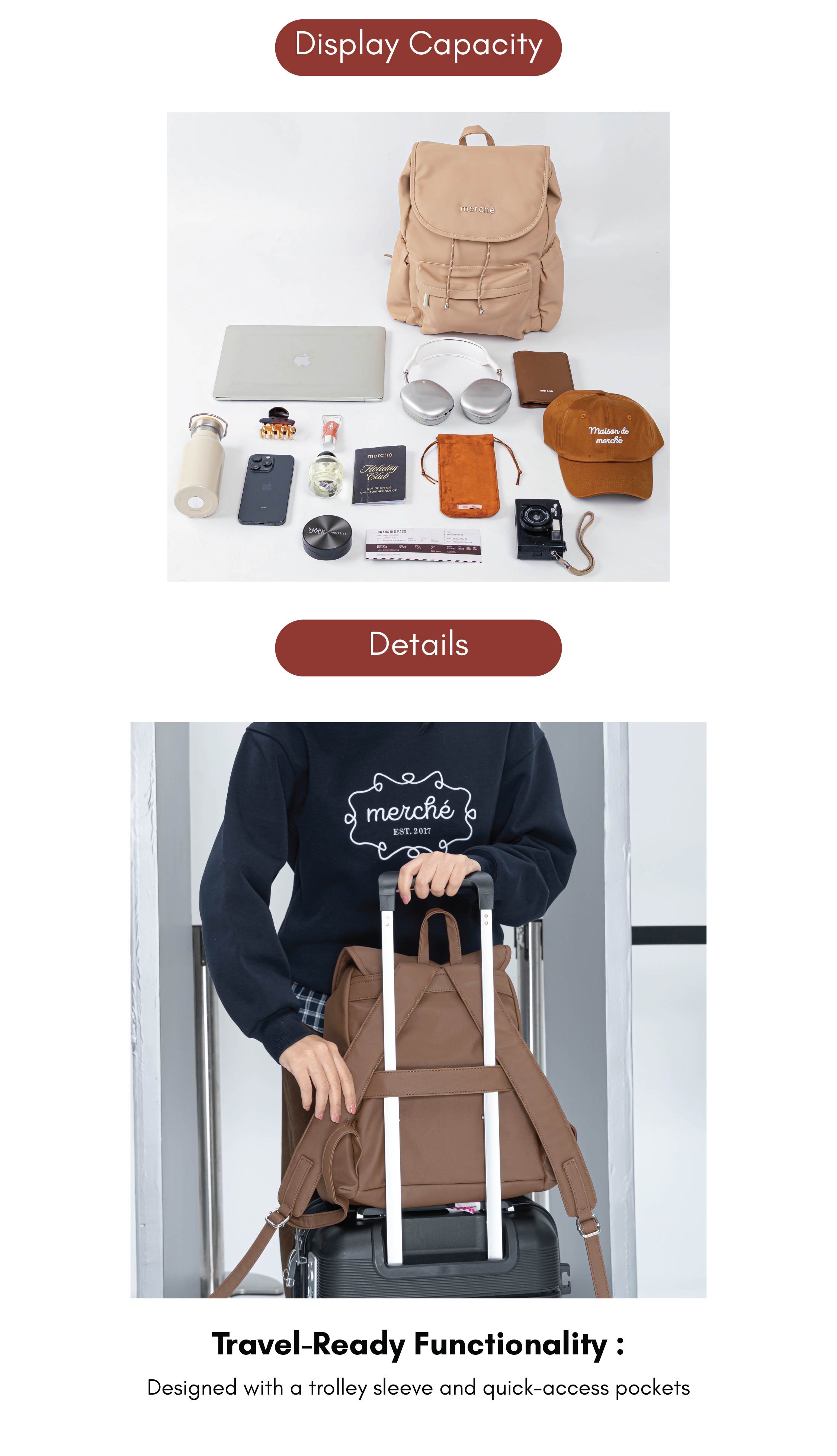 Jual Merche Tas Wanita Bern Backpack | Shopee Indonesia