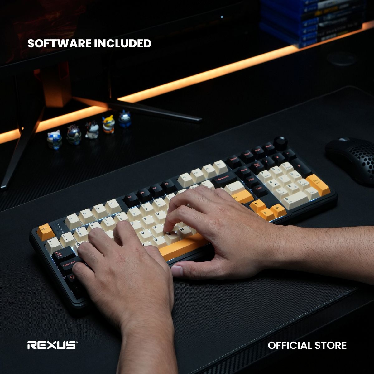 Jual Rexus Aether Keyboard Gaming Mechanical Wireless Triple Mode ...
