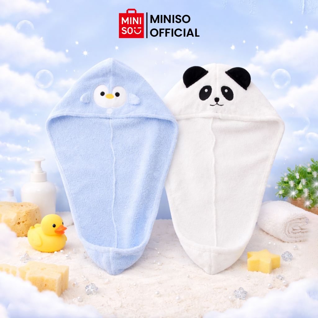 Jual MINISO Soft Series Animal Hair Towel Wrap Handuk Pengering Rambut ...