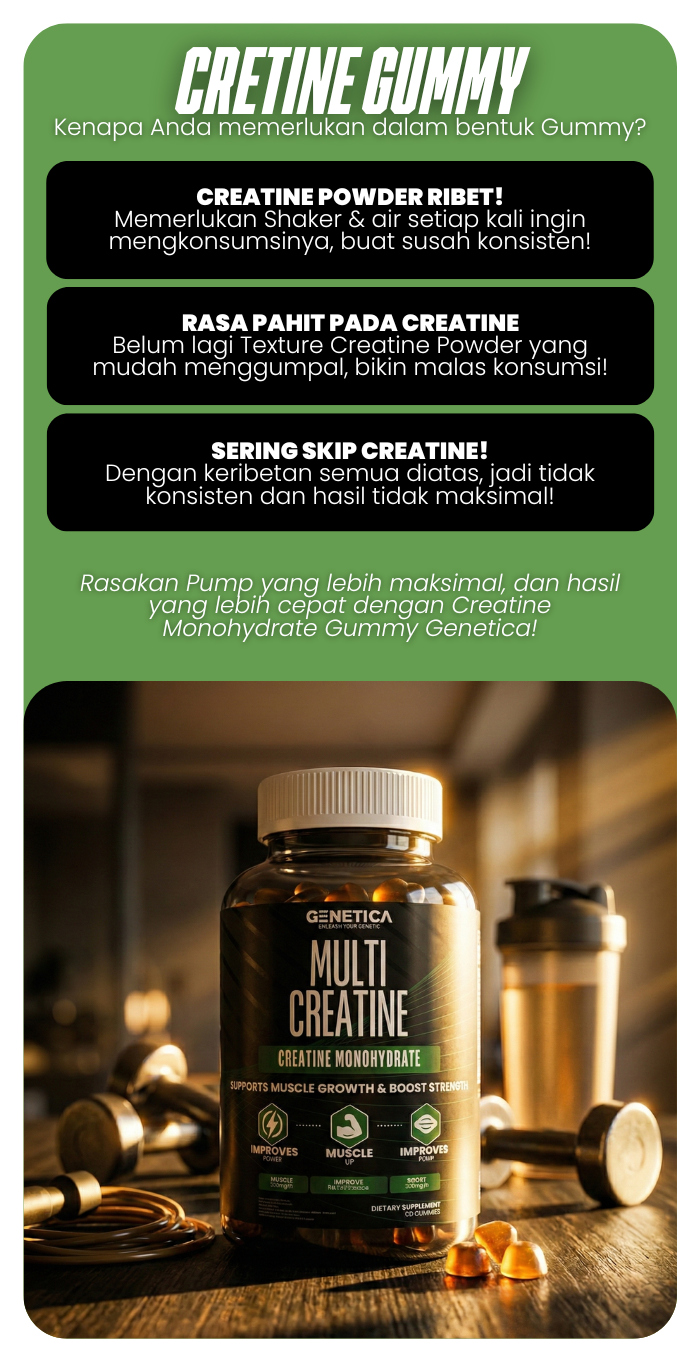 Jual Genetica Multi Creatine Gummy – Creatine Monohydrate 4.000mg + HCl ...