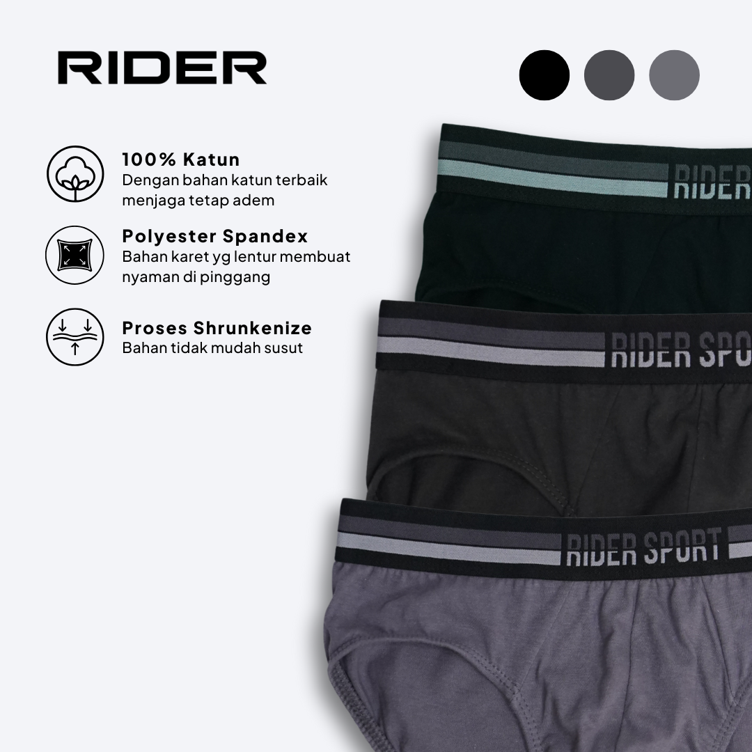 Jual Rider Sport Brief - Celana Dalam Pria R785B isi 1 Pcs | Shopee ...