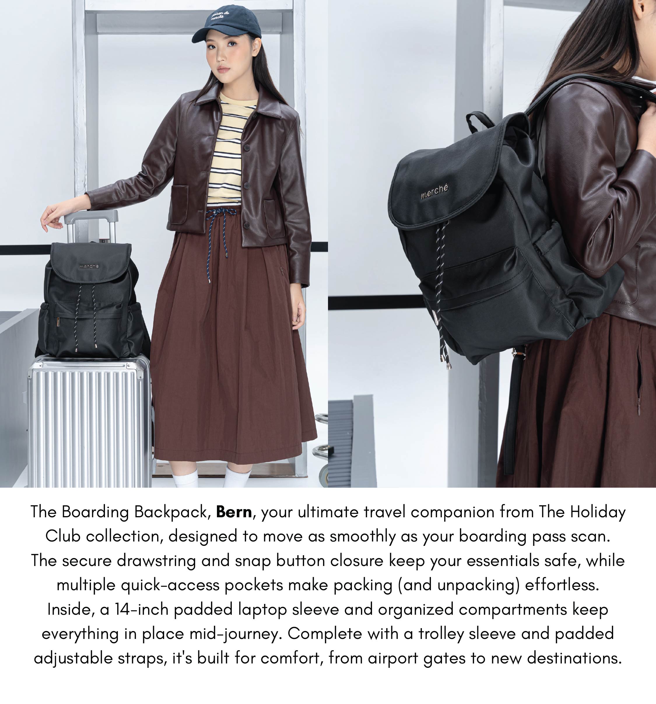 Jual Merche Tas Wanita Bern Backpack | Shopee Indonesia