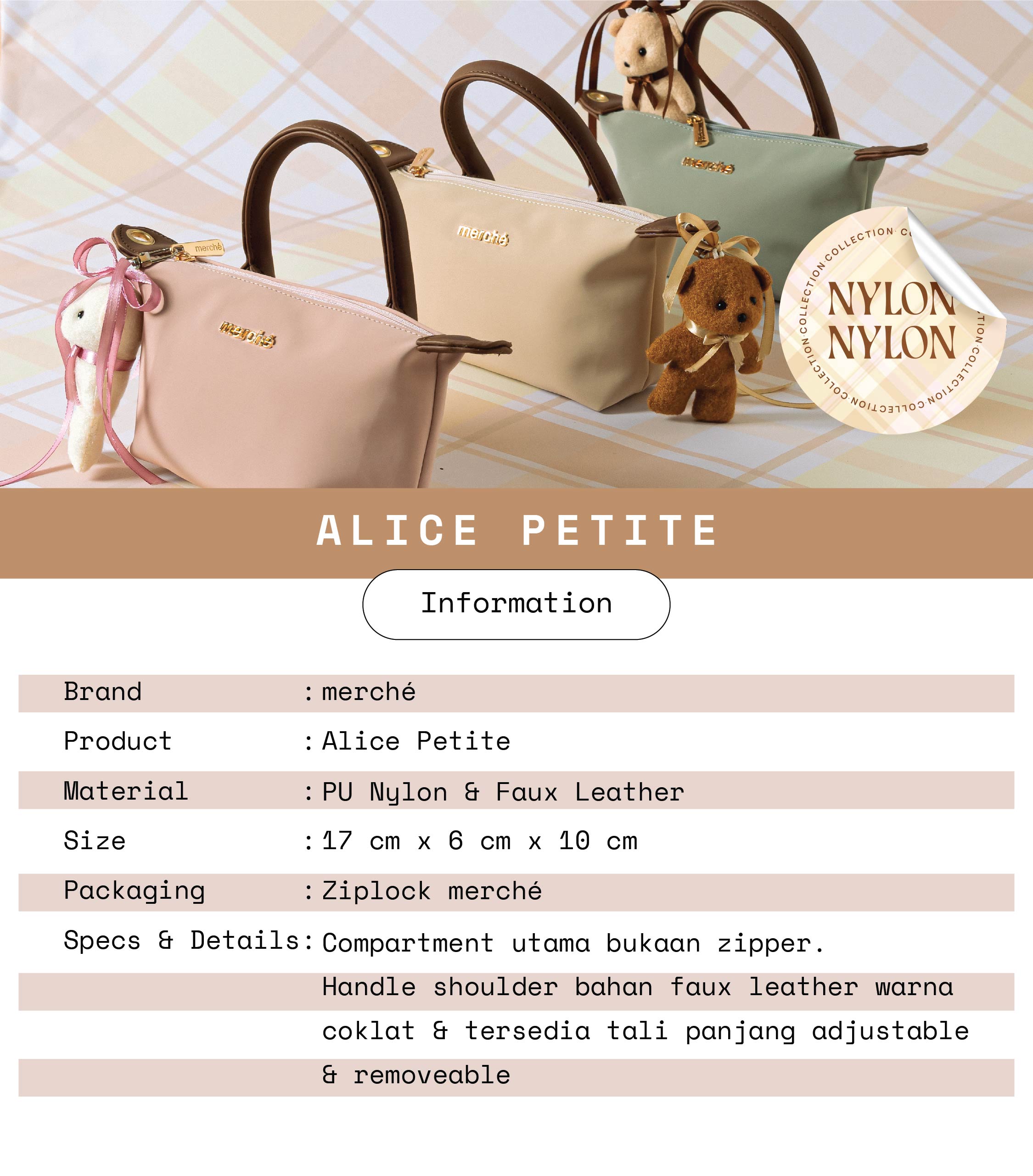 Jual Merche Tas Selempang Wanita Alice Petite Brown Label | Shopee ...