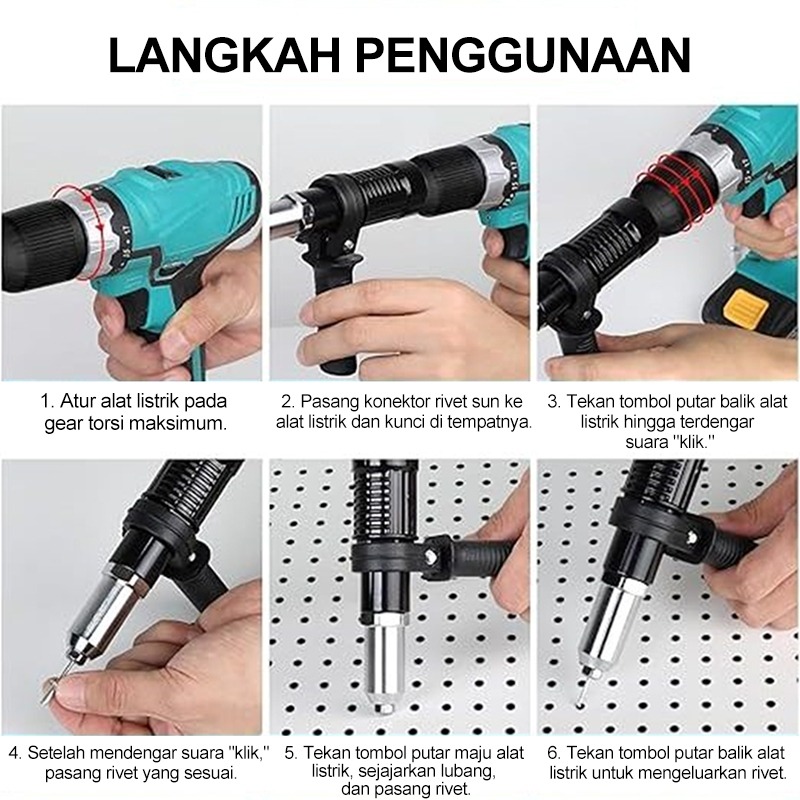 Jual Alat Konverter Rivet / Adaptor Tang Rivet - Gunakan dengan Bor ...