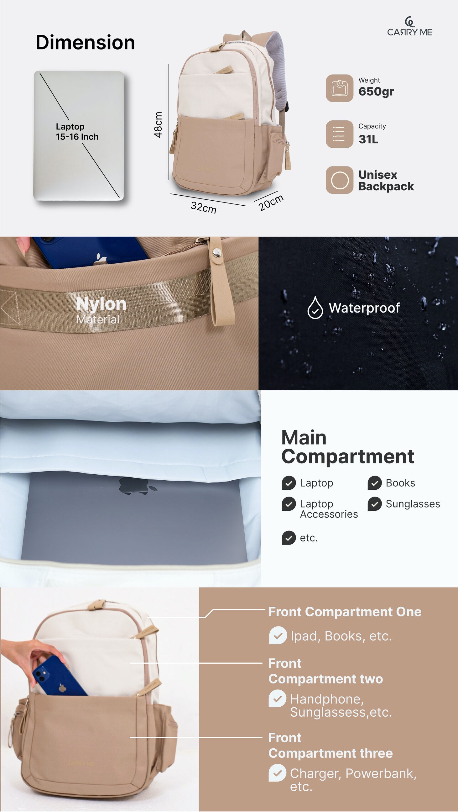 Jual Carry Me - Go Startup Backpack Premium/ Ransel Wanita Pria ...