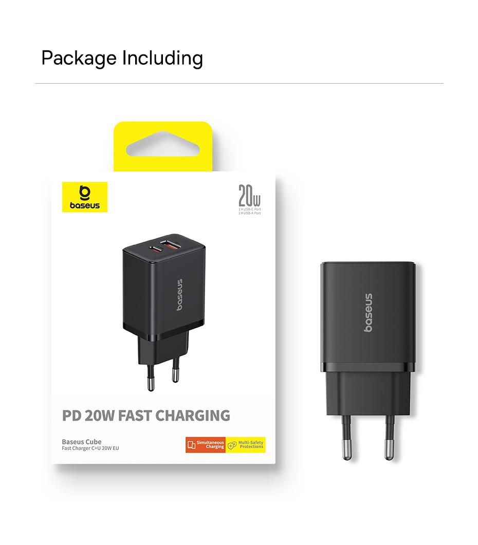 Jual Baseus Charger Mini Cube Fast Charging C+U 20W EU BCT Cooling ...
