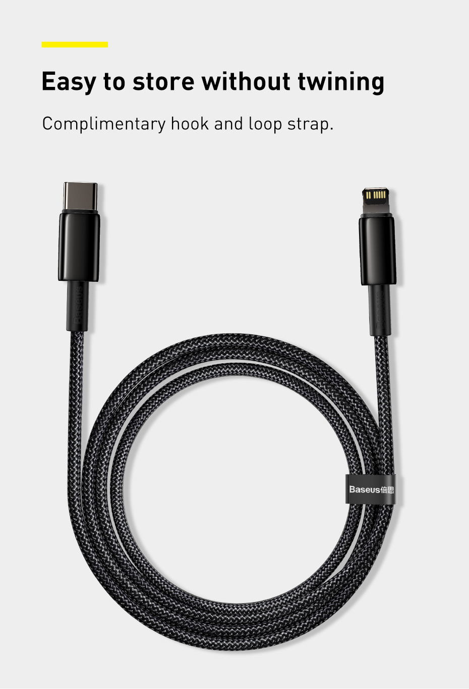 Jual Baseus Tungsten Gold Fast Charging Data Cable Type-C to Lighting ...