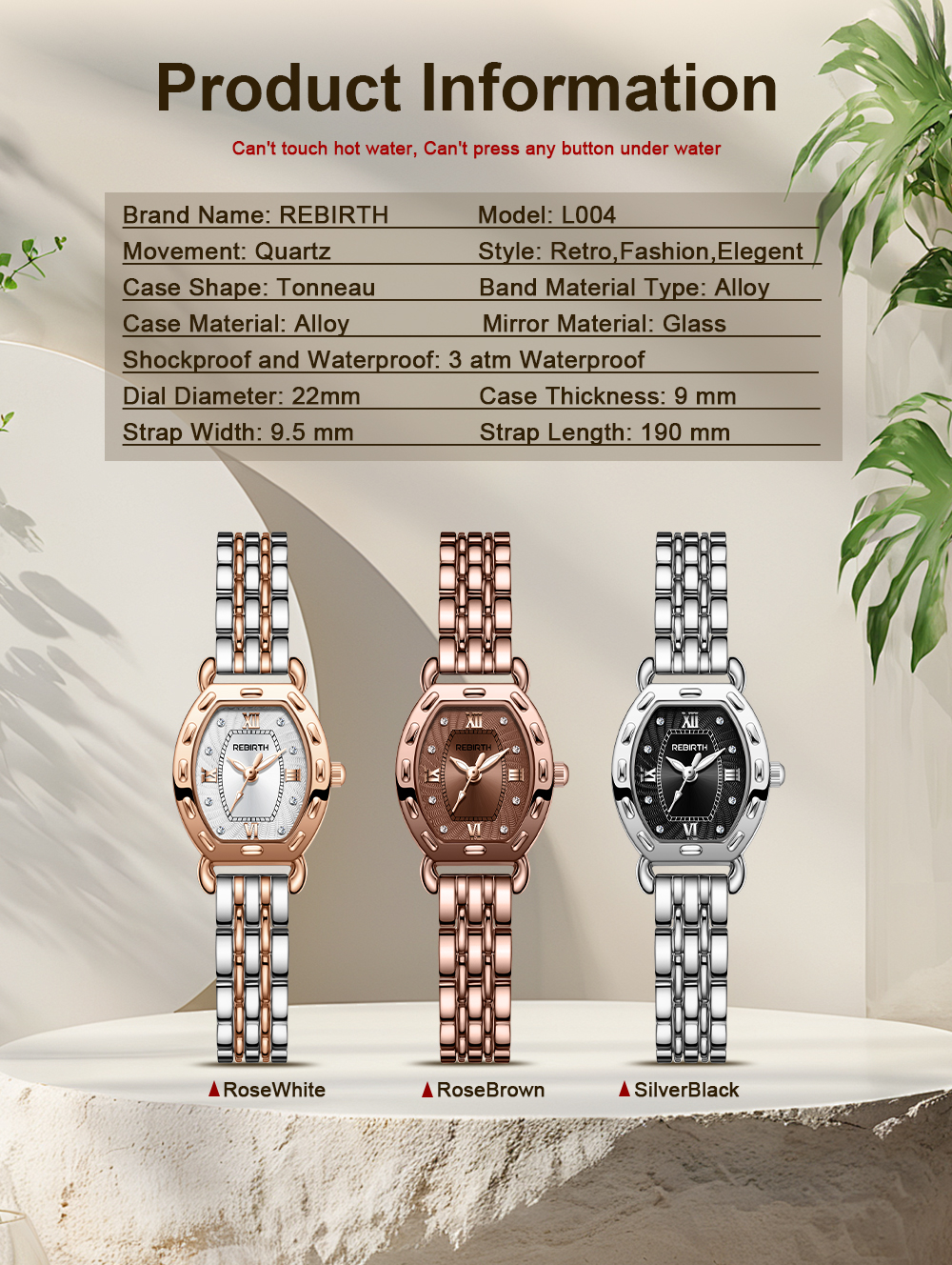 Jual Rebirth Jam Tangan Wanita Original Anti Air Korea Elegan Vintage ...