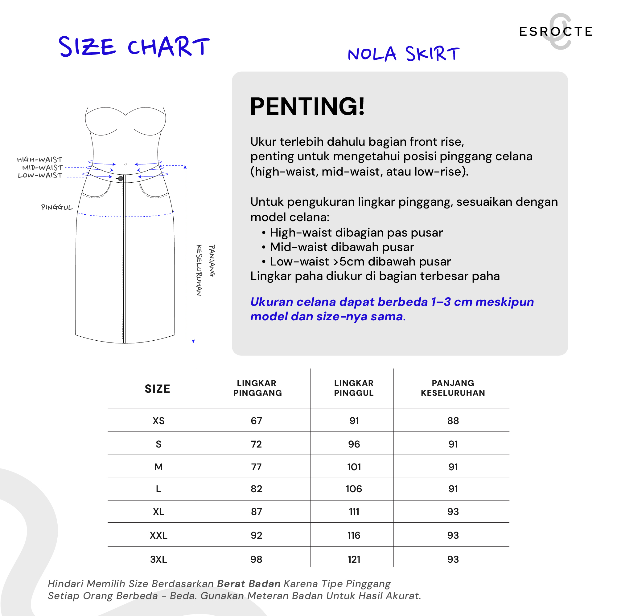 Jual ESROCTE Nola Petite Skirt | Rok Span Jeans Belah Belakang High ...