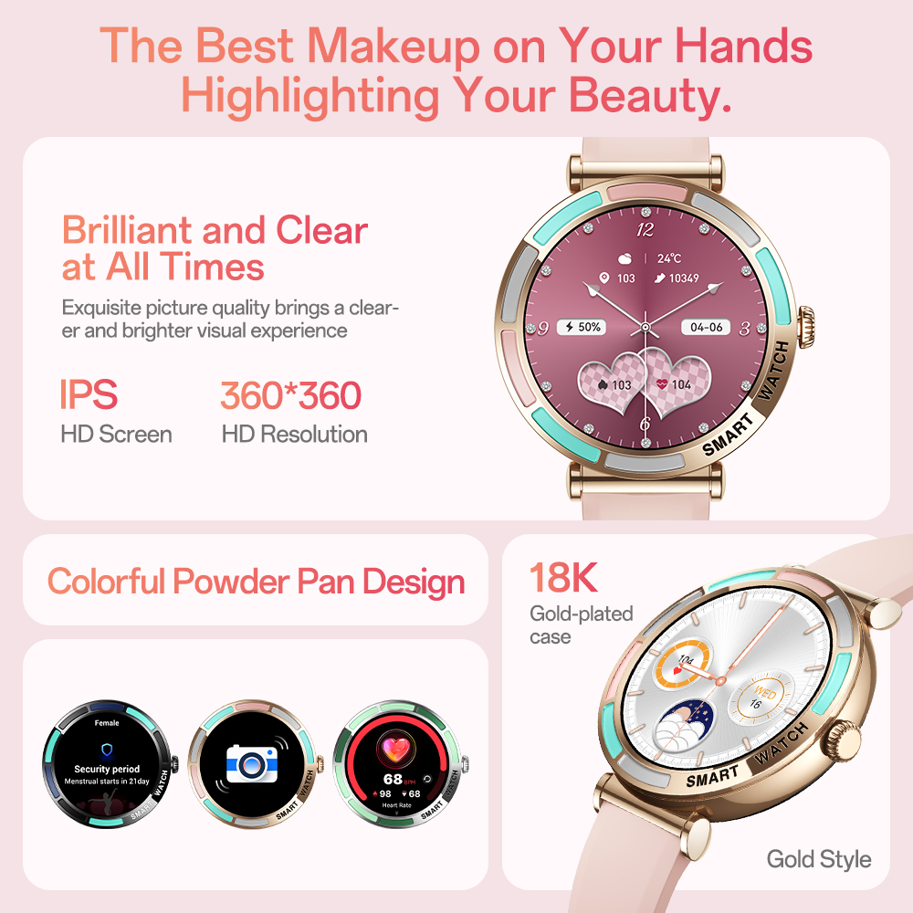 Jual [2026 Baru] Aolon Lily R2 R3 Smartwatch Wanita Original 41mm Bulat ...