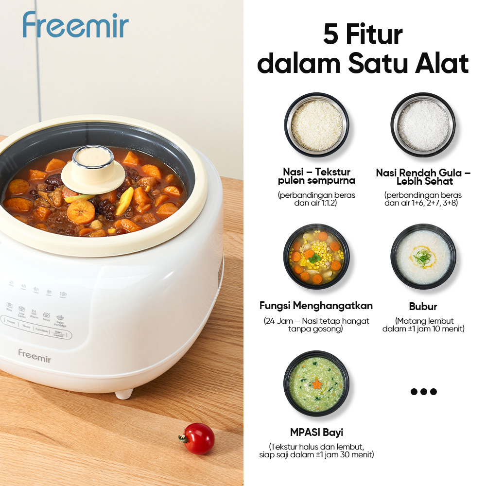 Jual [Promo]freemir Slow Rice cooker 1.2L Anti Lengket Rice Cooker ...