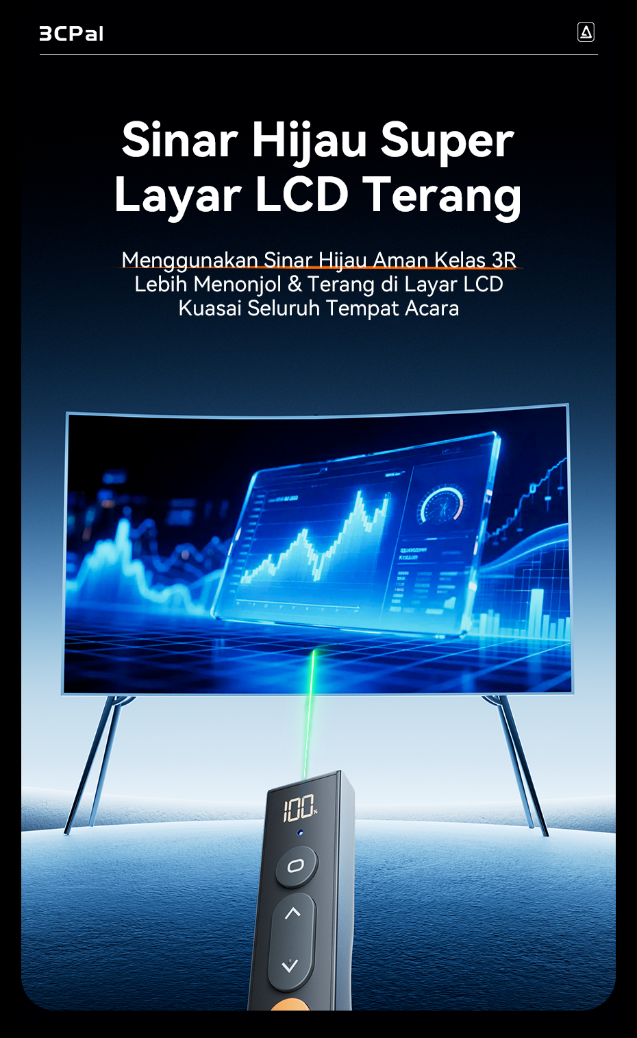 Jual 3CPAL Laser Pointer Presentasi 2 Warna Hijau Merah Wireless Remote ...