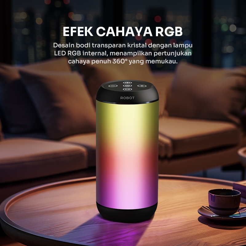 Jual ROBOT Speaker Bluetooth Bass Kuat 10W Tahan Air IPX4 LED RGB 360 ...