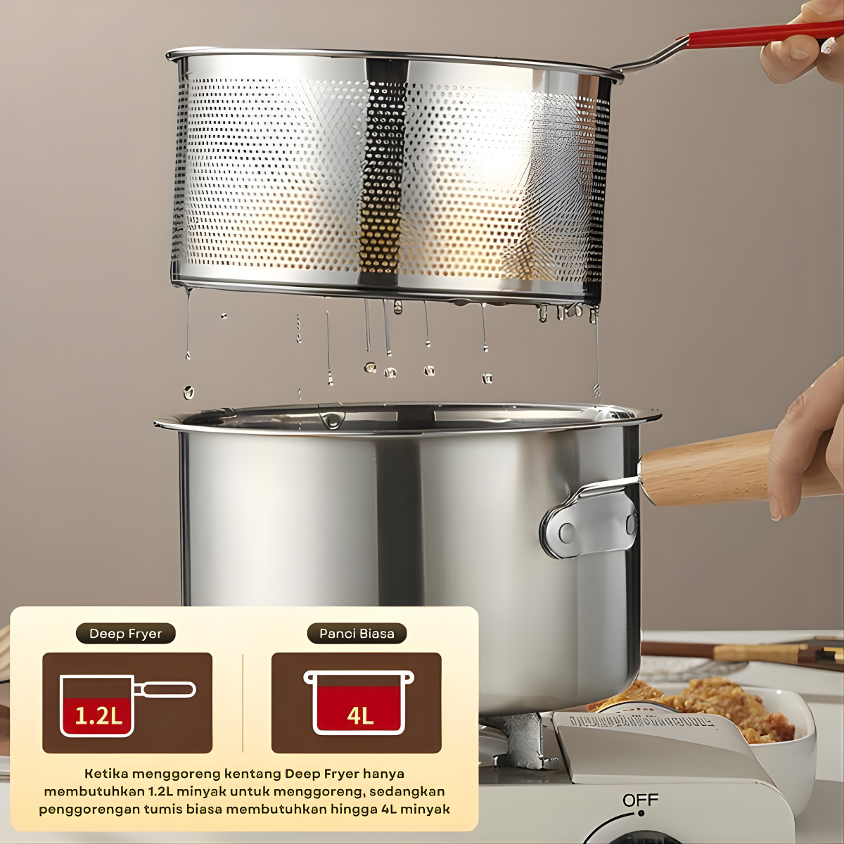 Jual Royalstar Panci Deep Fryer Set 4 in 1 Stainless Steel Tebal Tahan ...