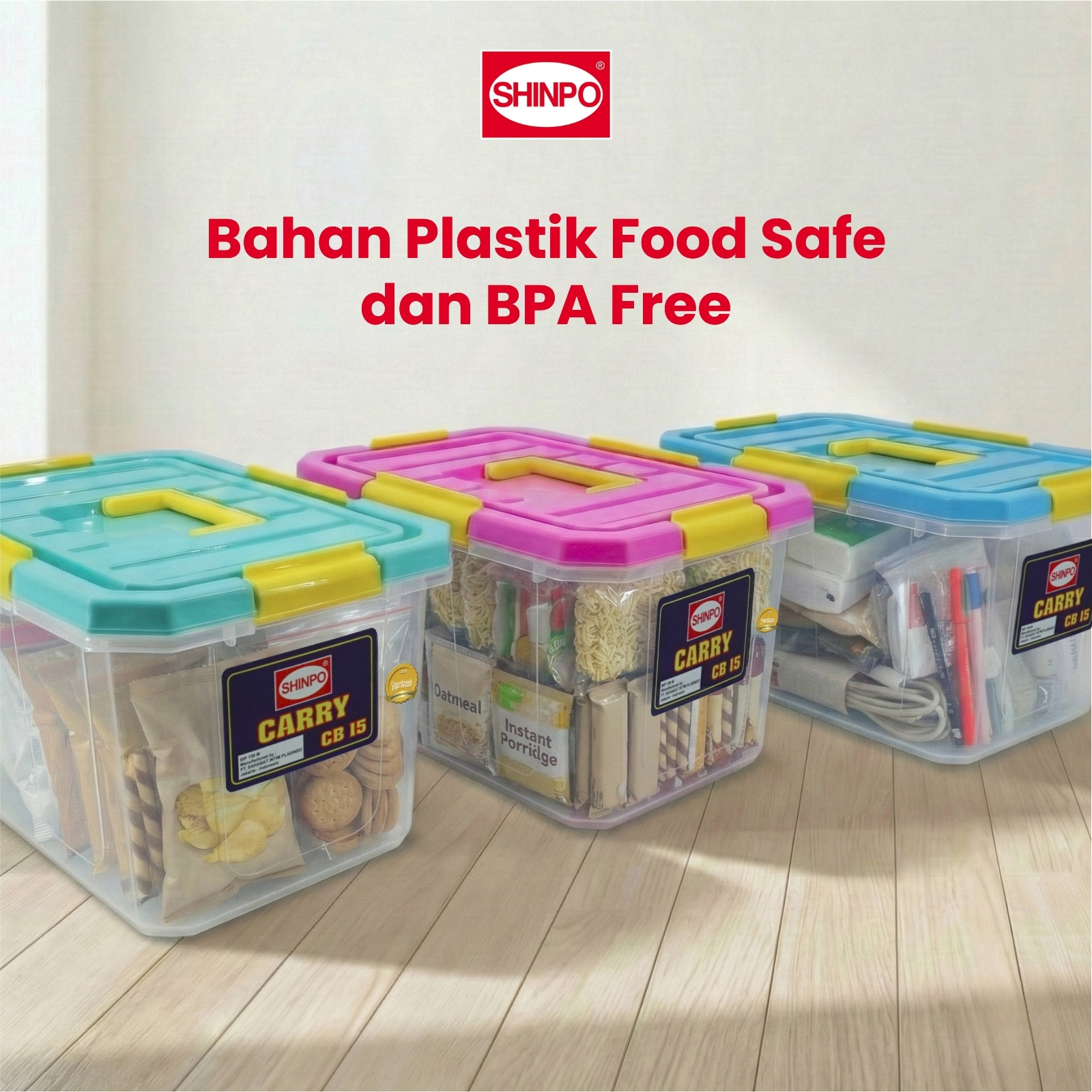 Jual SHINPO Kotak Penyimpanan Carry Size M CB 15 Container Box Kunci ...