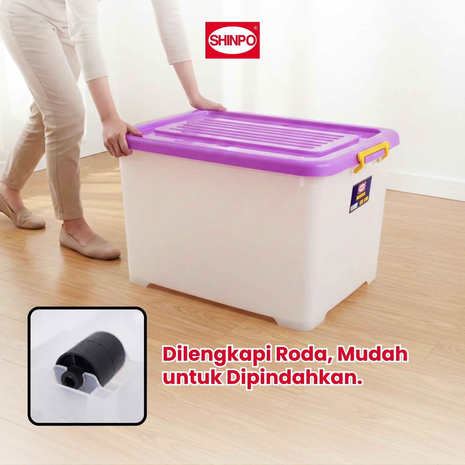 Jual SHINPO Kontainer Plastik Dengan Roda Mega Container Box Kotak ...