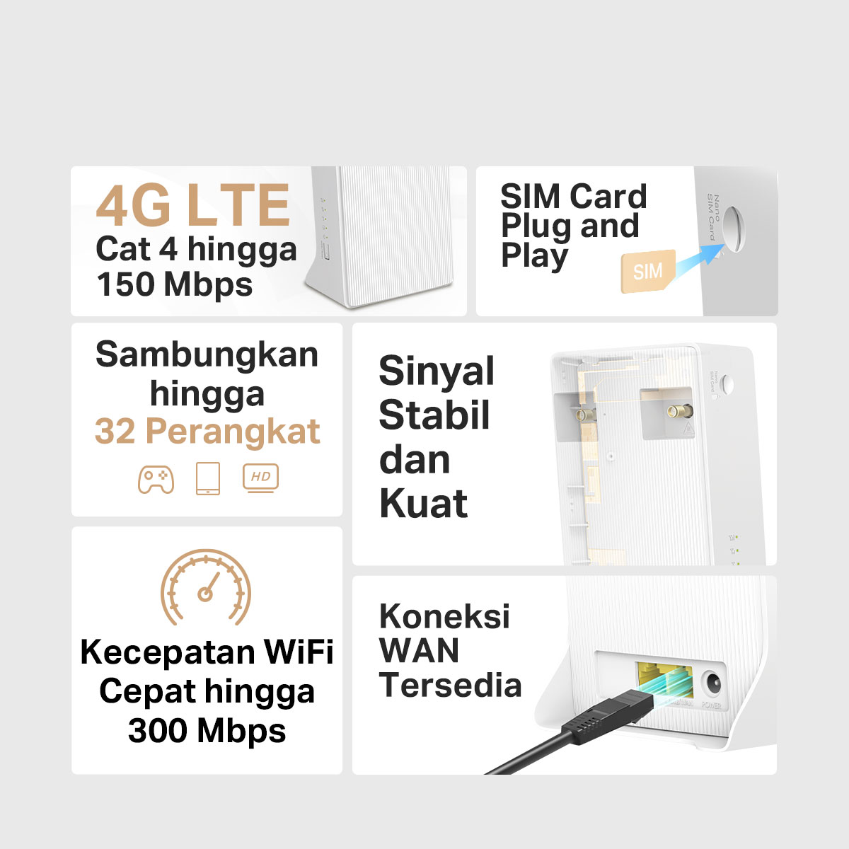 Jual Mercusys | MB110-4G | 300Mbps LTE Modem | 4G Wi-Fi Router | IPTV ...